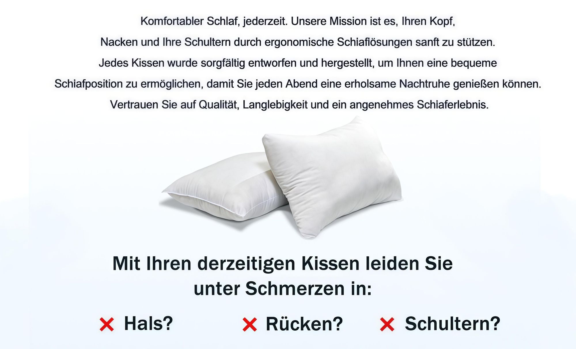 Orthopädisches Nackenstützkissen Memory Foam - Ergonomisches Kopfkissen Schlafkissen für Kopf-, Nacken- & Rückenkomfort