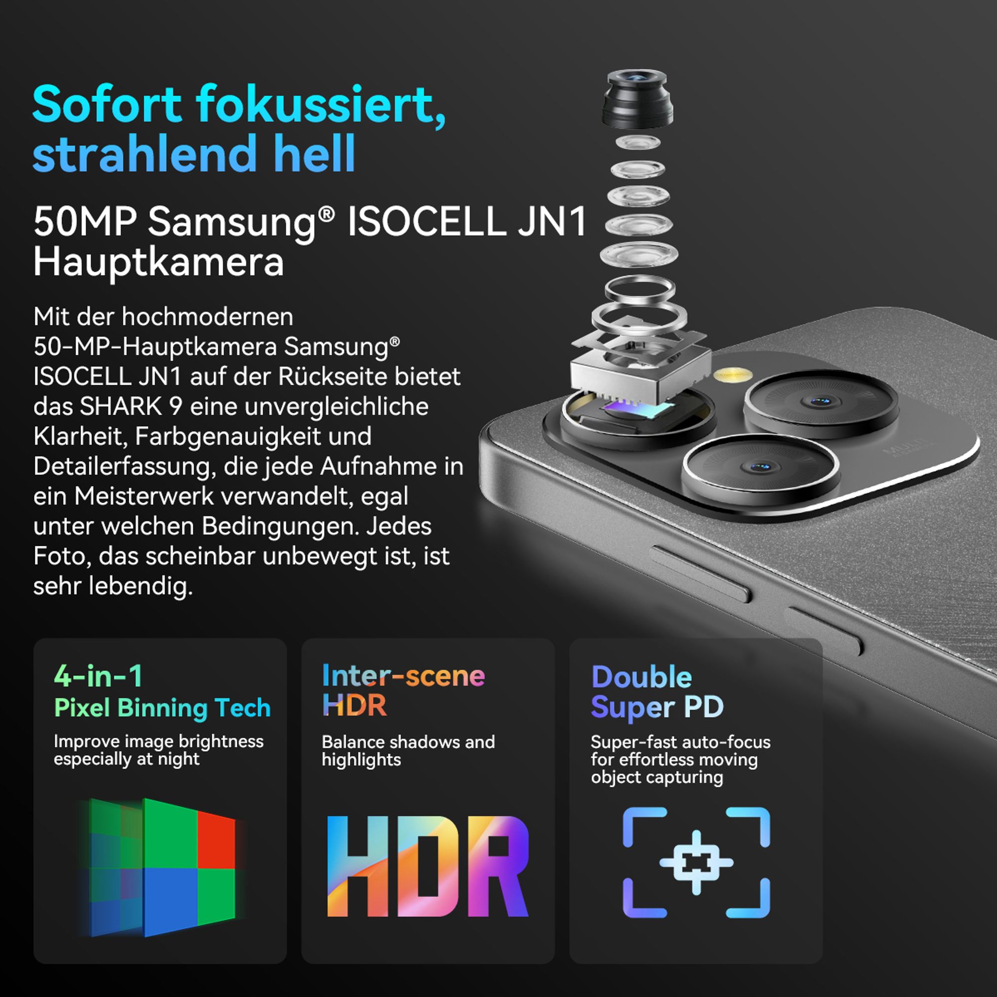 Blackview SHARK 8 8GB+256GB | 120Hz 2.4K FHD+-Display | 64MP Samsung Kamera (ArcSoft 7.0) | 5000mAh Akku + 33W Schnellladung | MediaTek Helio G99