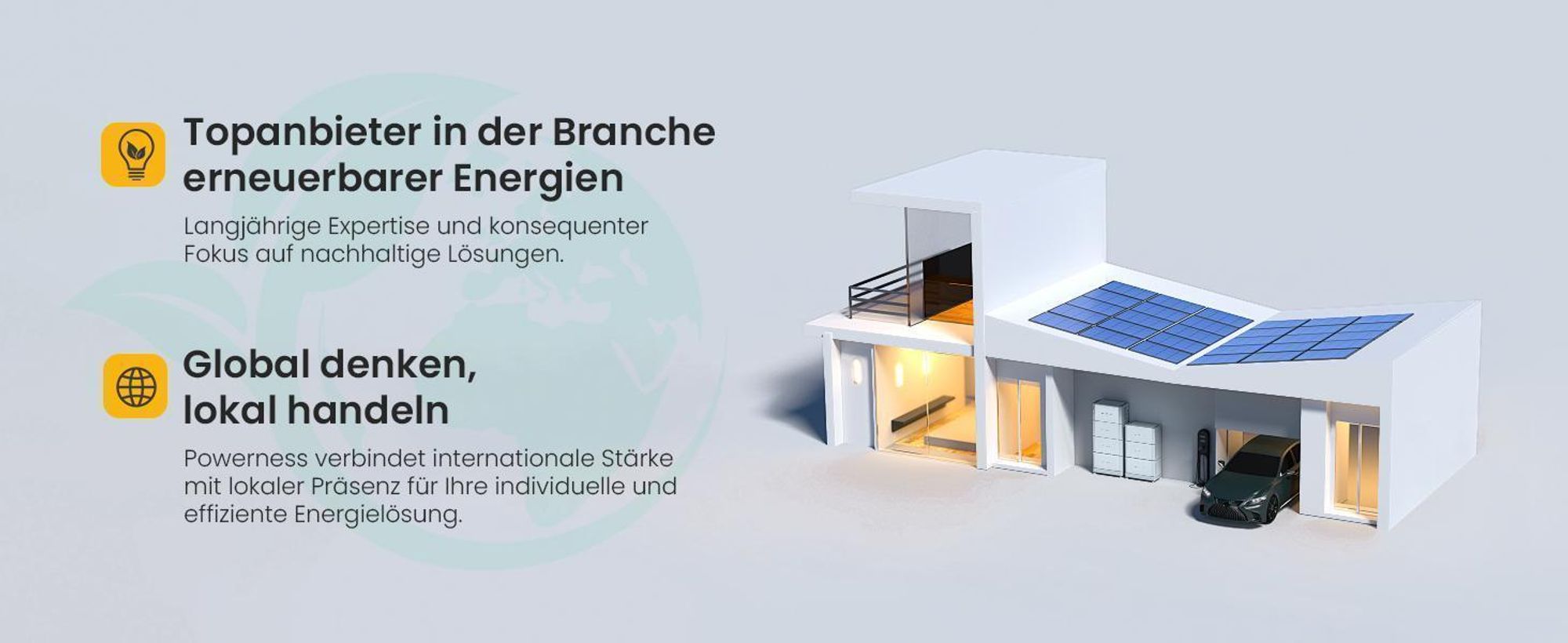 Powerness Balkonkraftwerk mit Speicher, 2048Wh Growatt NOAH Speicher mit 4x500W Full Black Bifaziale Solarmodule, 4x Flachdach-Halterung (0% MwSt)