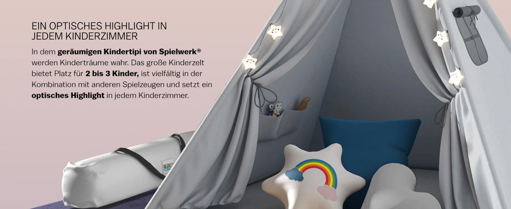 SPIELWERK Tipi Zelt Kinderzelt Blau