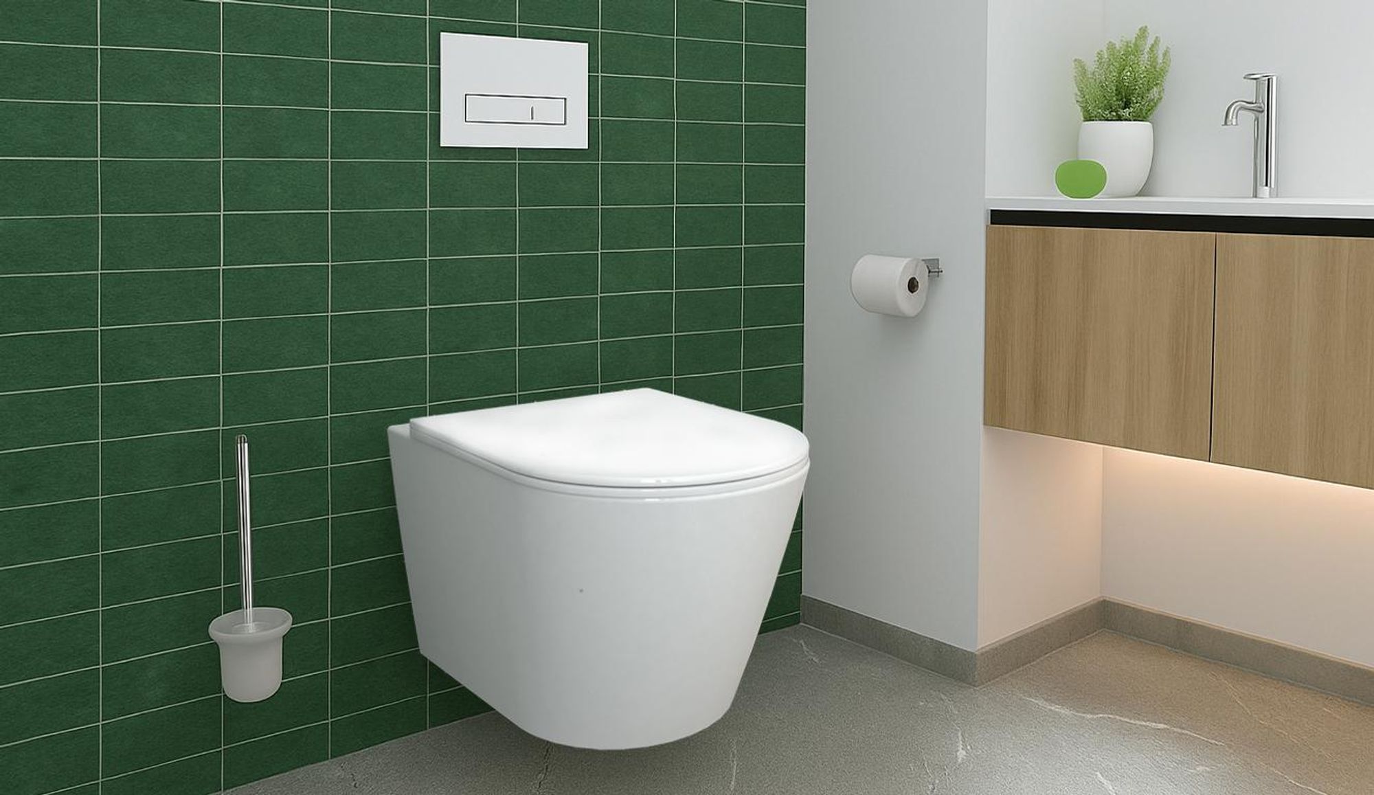 Wand WC spülrandlos Hänge WC mit Soft Close Toilette Sitz Weiß WCS Modernität丨375