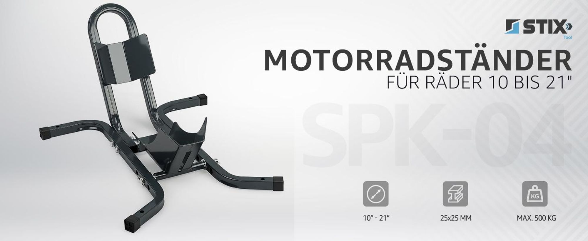 Motorradständer Vorderrad mit Wipe SPK-04 für 15-21 Zoll Motorradwippe Motorrad