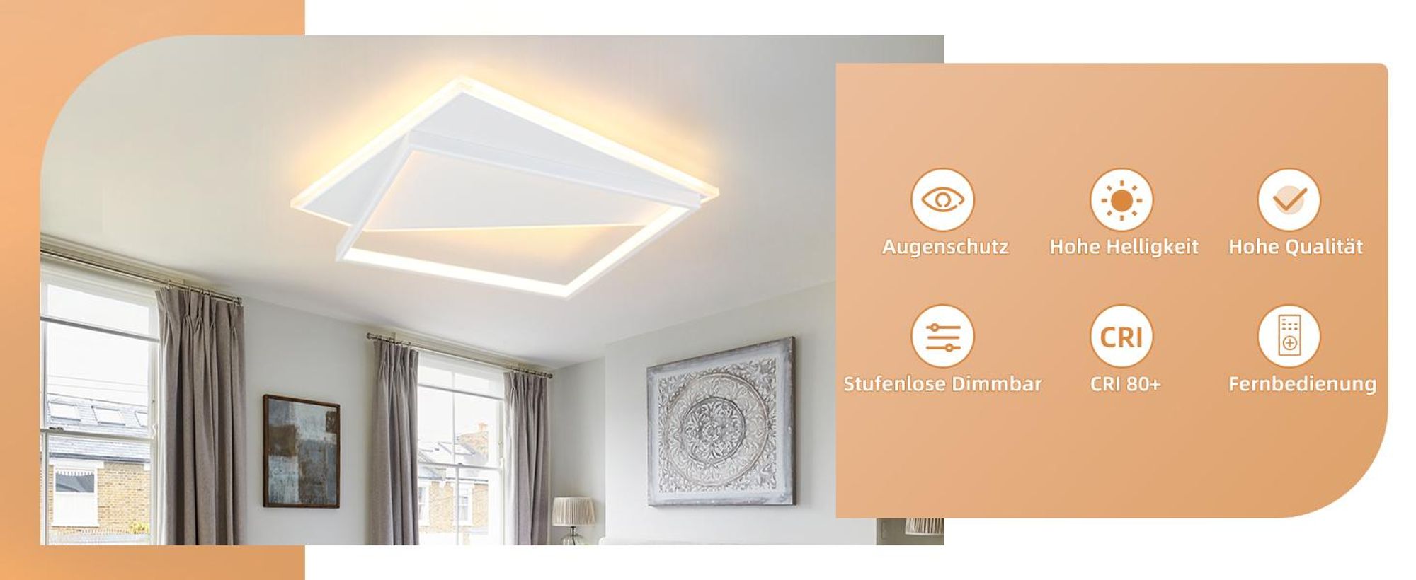 ZMH – lampa sufitowa LED do salonu, biała lampa do sypialni z regulacją jasności i pilotem, 40 W – nowoczesne oświetlenie sufitowe do kuchni i przedpokoju