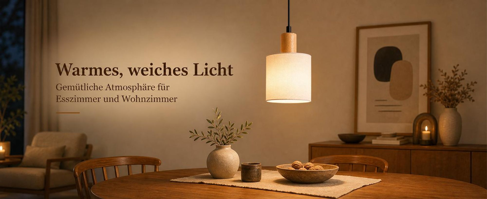 ZMH Pendelleuchte Holz Esstischlampe 1 Flammig Vintage Hängeleuchte mit Stoffschirm E14 Hängelampe für Wohnzimmer Restaurant Schlafzimmer Küche Weiß