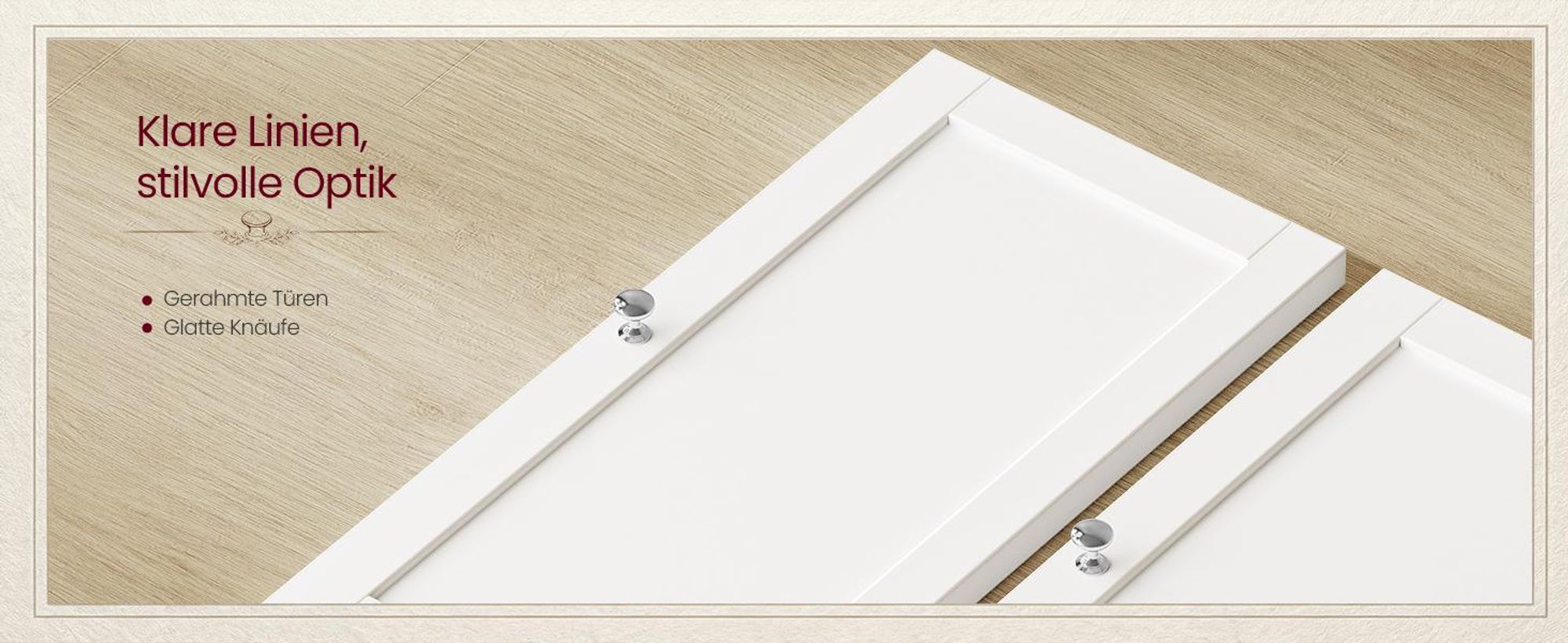 VASAGLE Wandschrank mit Türen, Handtuchhalter und offenem Fach, Hängeschrank für Bad, verstellbare Ablage, Landhausstil, weiß