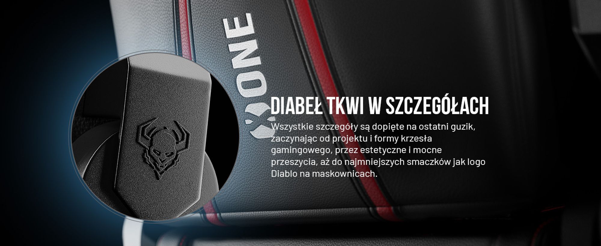 DIABLO Fotel Gamingowy Obrotowy Krzesło dla Gracza | Podłokietniki Poduszka pod Lędźwie i Kark  | X-One 2.0 |  Normal Size, Czarno-czerwony