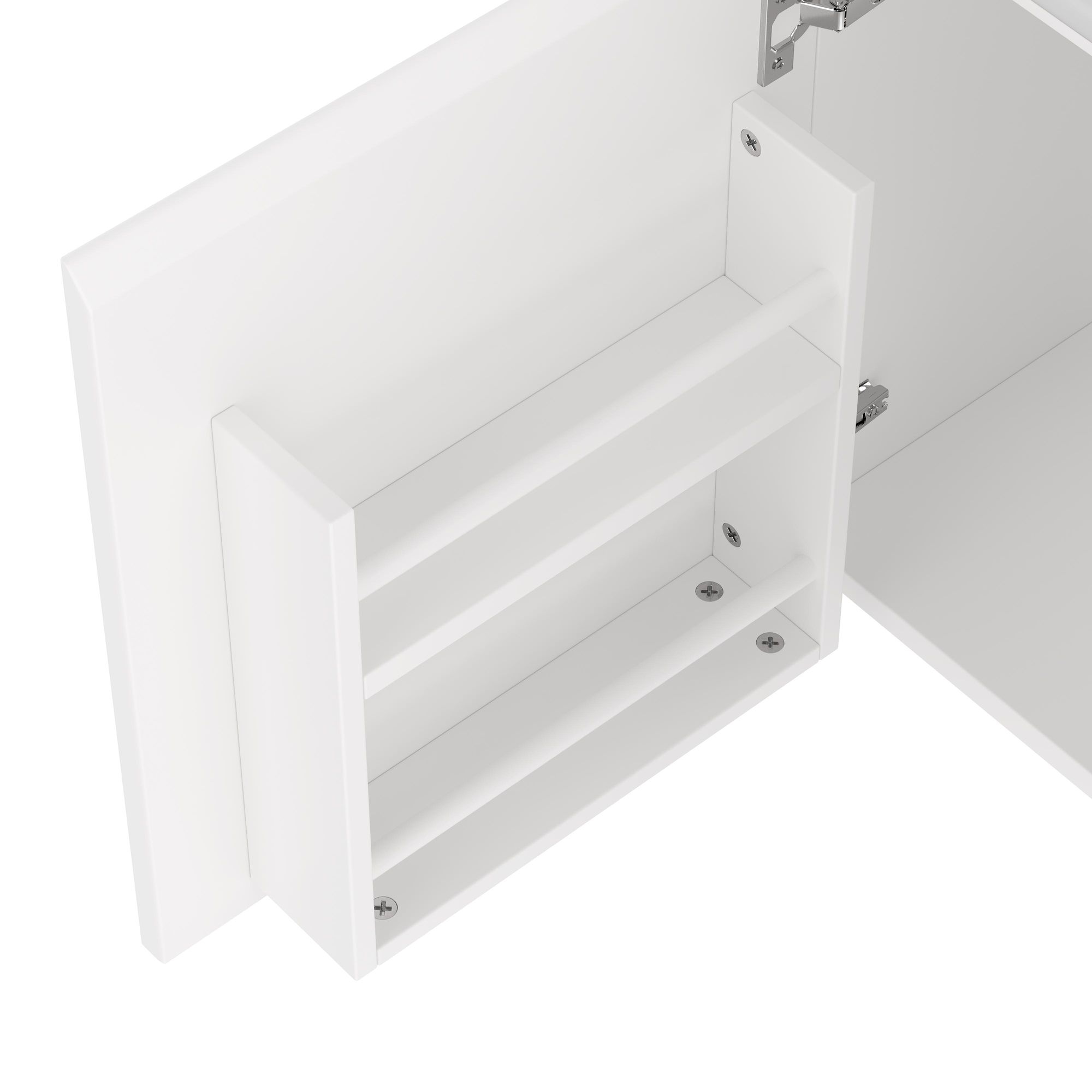 Merax Waschtischunterschrank mit LED-Radarsensor, 2 Schubladen, Tür mit Ablage, Wandhängend Badezimmerschrank, Keramik Waschbecken, 76x46x50cm, Weiß