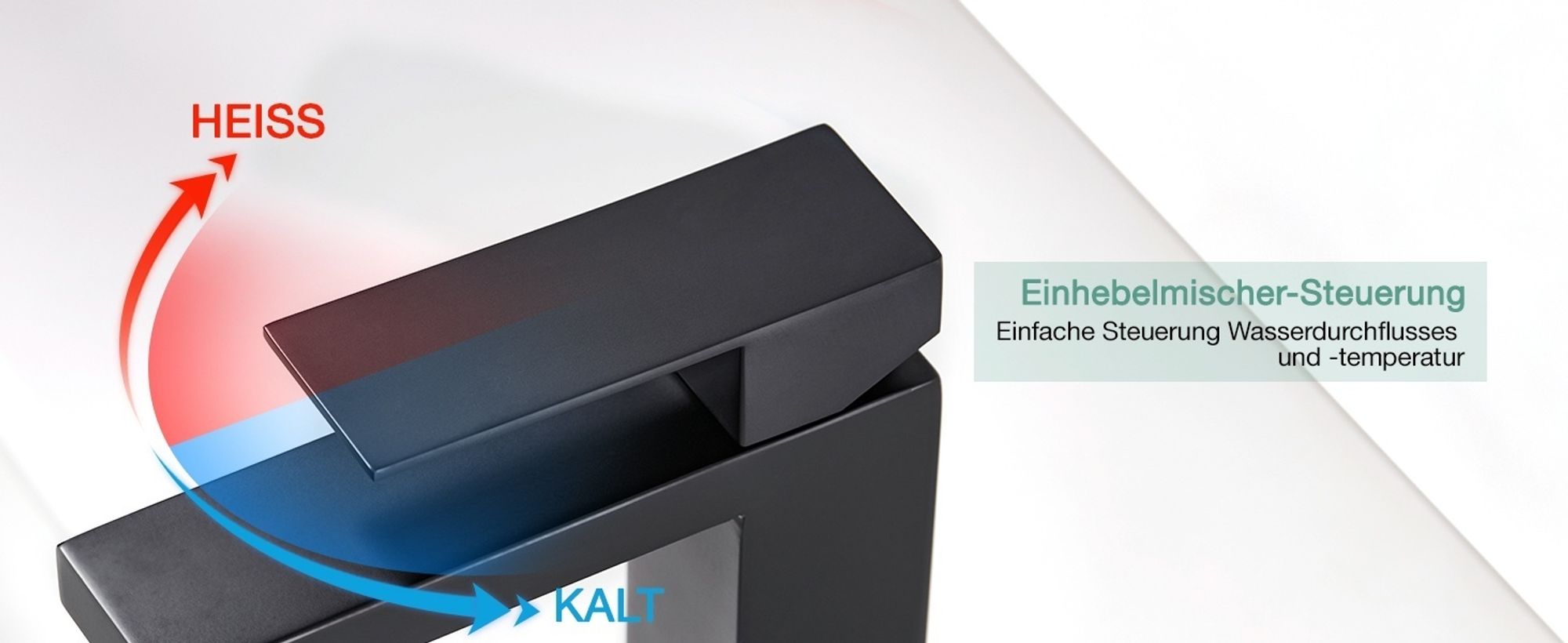 Wasserhahn Schwarz aus Kunststof Waschtischarmatur Armatur Waschbecken Eckig Badezimmer Mischbatterie Waschbecken Edelstahl Einhebelmischer Badarmatur