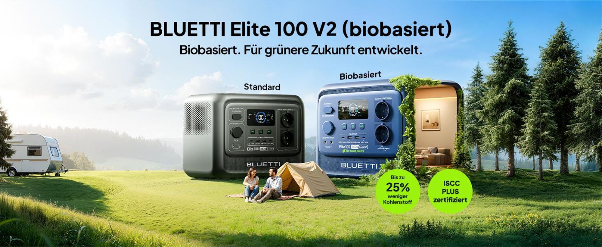 BLUETTI Solargenerator Elite 100 V2, 1024 Wh tragbare Powerstation für Camping, Notfälle und Notstromversorgung , Stromausfälle