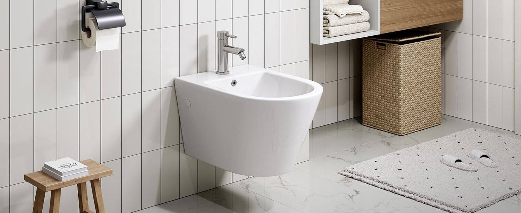 Hänge Bidet mit Überlauf, modernes Design, elegant und einfach.