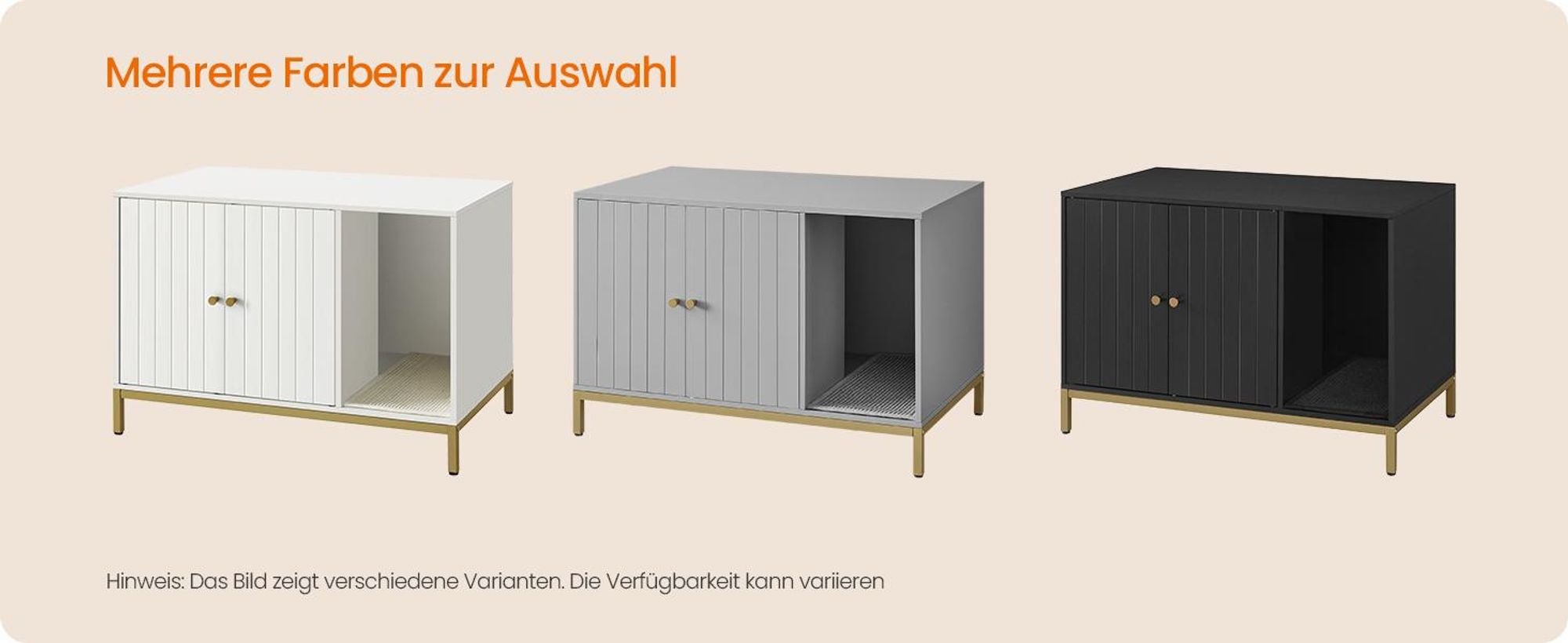 Feandrea Katzenklo-Schrank, Katzentoilette, mit Kratzmatte, Beistelltisch Weiß
