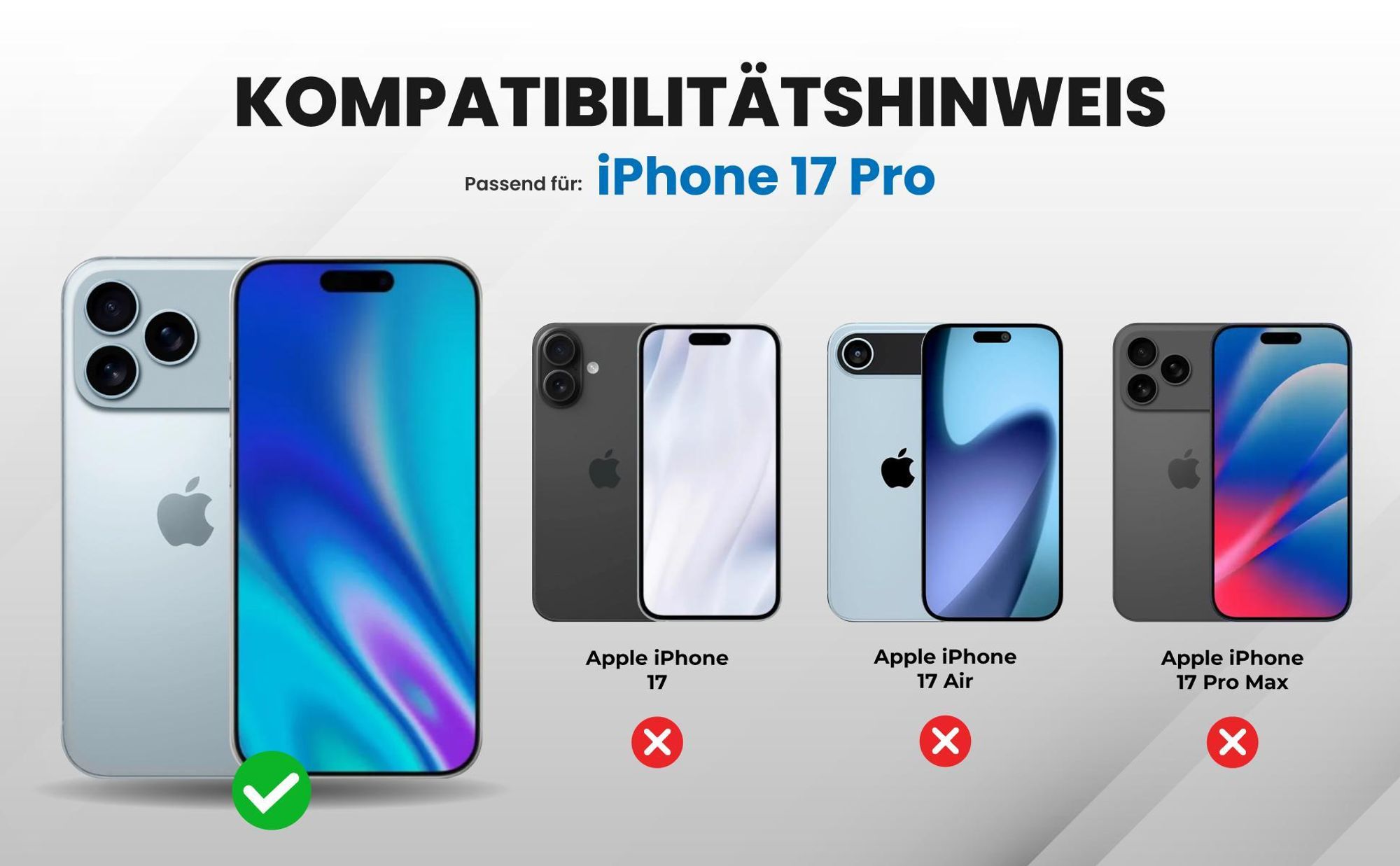 Kompatibilitätshinweise Hülle für Apple iPhone 17 Pro