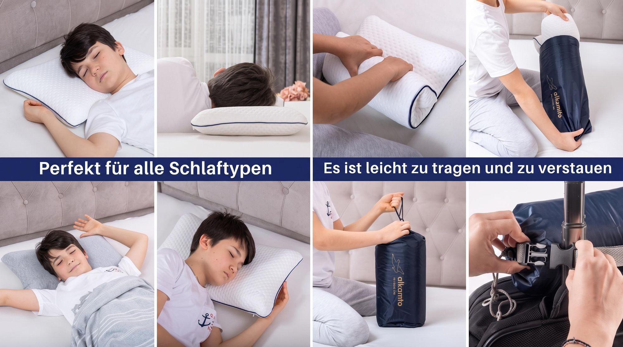 Collage zur Produktdemonstration, die die Technologie zur Feuchtigkeitsabsorption zeigt
