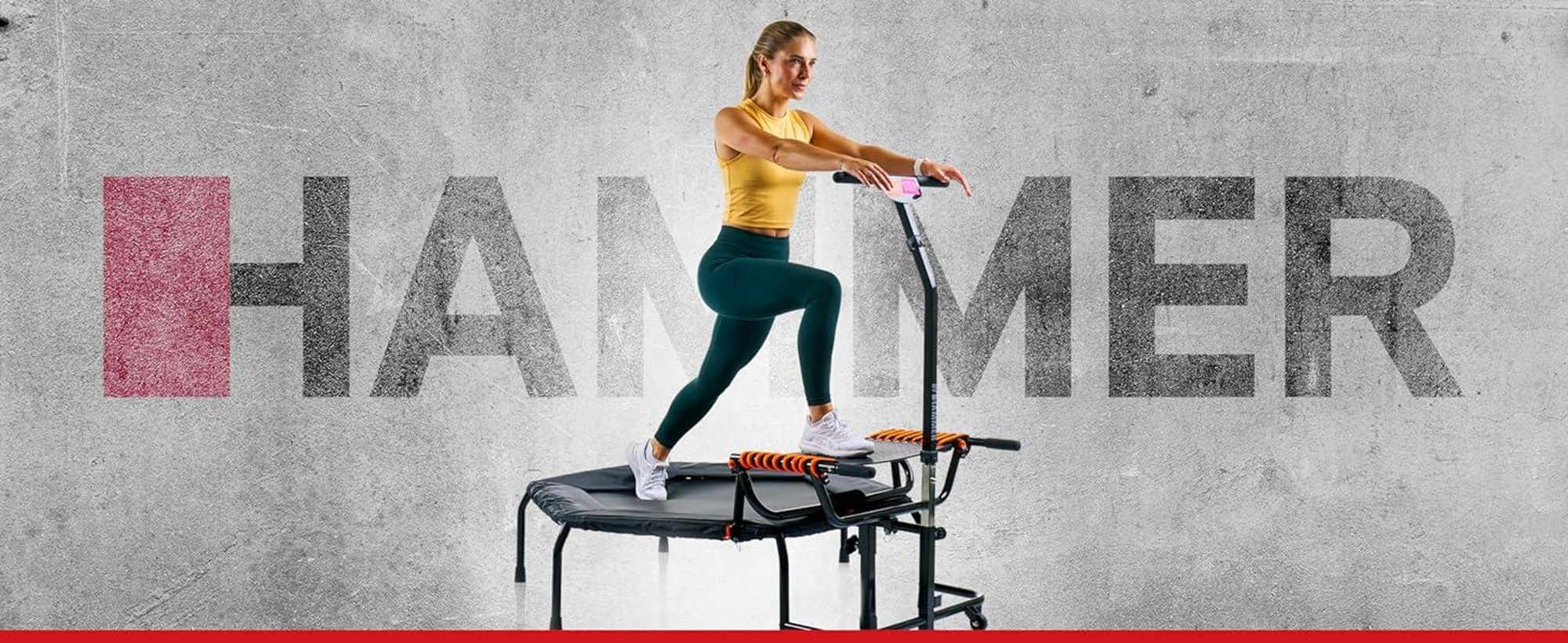 HAMMER Fitness-Trampolin JumpStep, flexibles & gelenkschonendes Step-Board