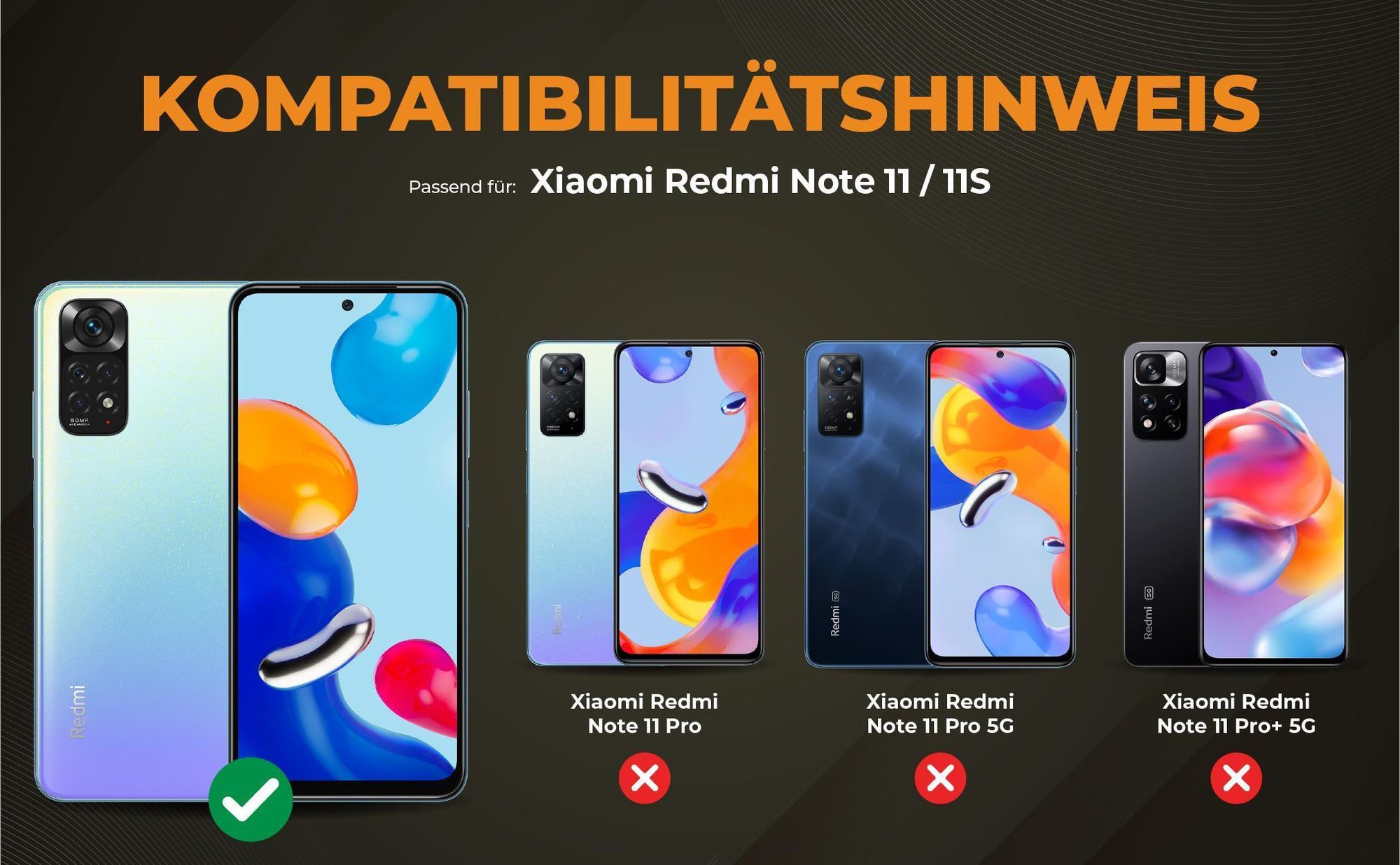 Kompatibilitätshinweise Hülle für Xiaomi Redmi Note 11
