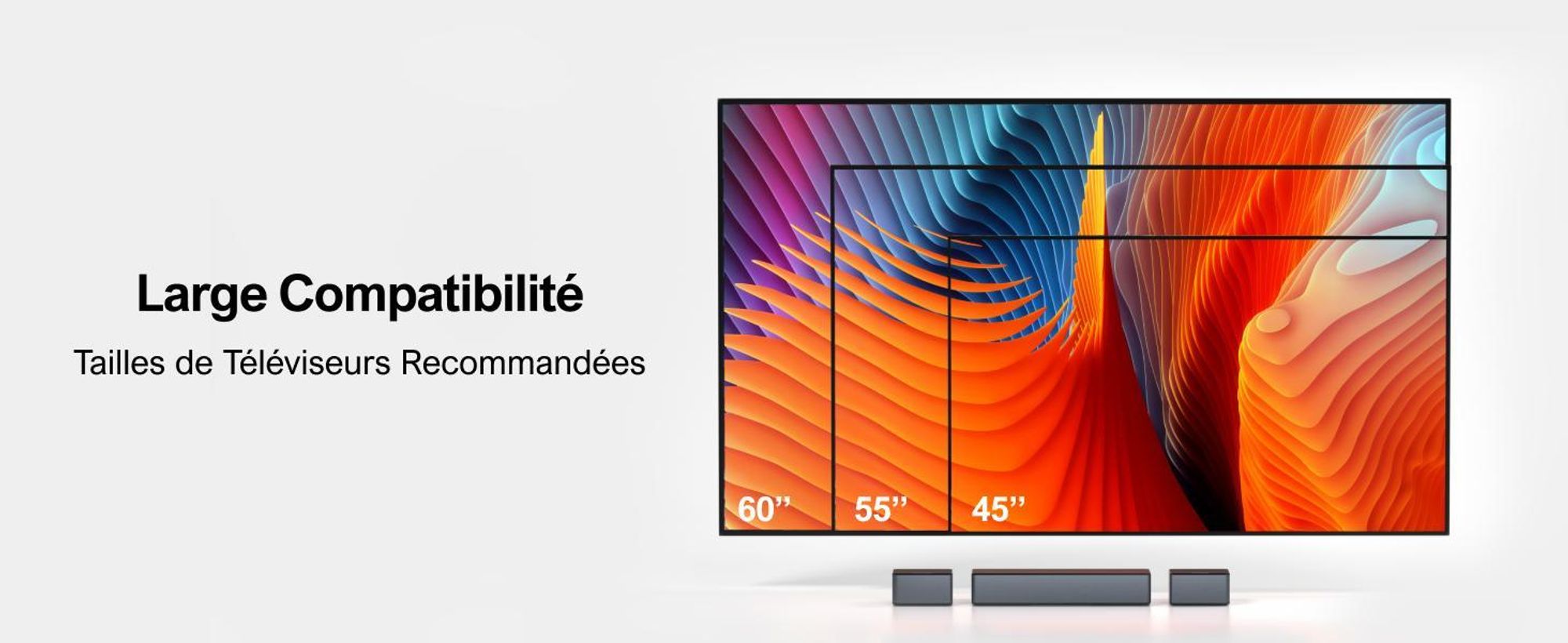 ULTIMEA Poseidon D50 - Barre de son surround 5.1, Système de son surround virtuel, Barre de son pour téléviseur avec caisson de basses et haut-parleurs arrière