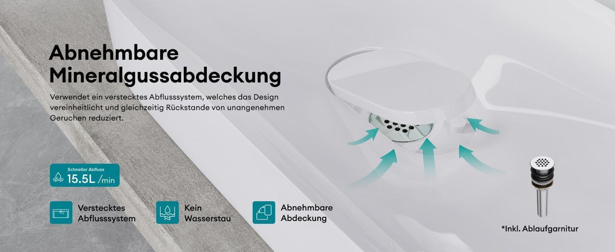 Mai & Mai Waschbecken Aufsatzwaschbecken Waschschale in weiß hochglanz aus Gussmarmor inkl. Nano-Versiegelung colossum826