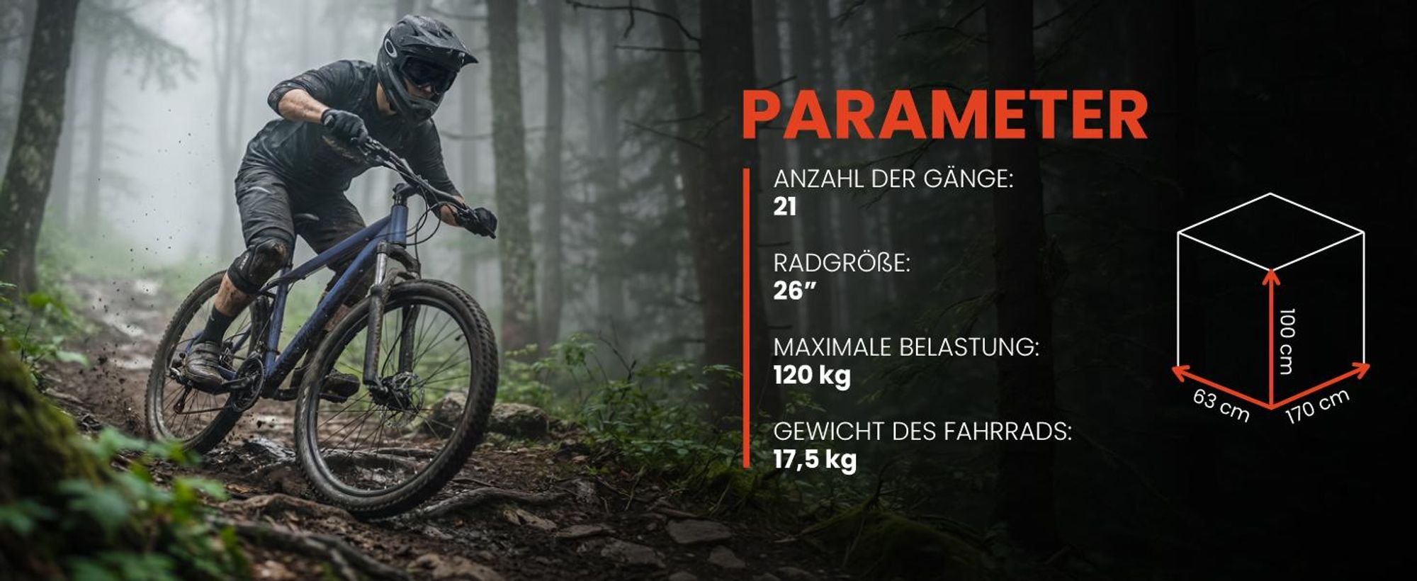 Mountainbike 26 Zoll MTB Fahrrad Shimano 21 Gang Scheibenbremsen Federgabel Dunkelblau