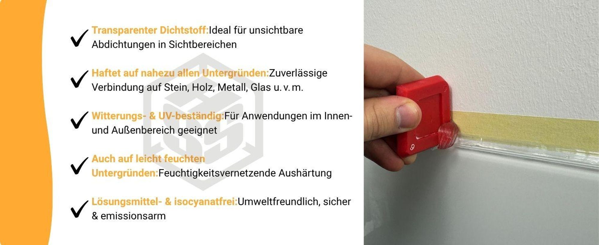 Dichtstoff Transparent 290ml – MS Polymer Fugendichtstoff & Kleber, unsichtbare Abdichtung für Dach, Bad & Fugen, wasserdicht, UV-beständig