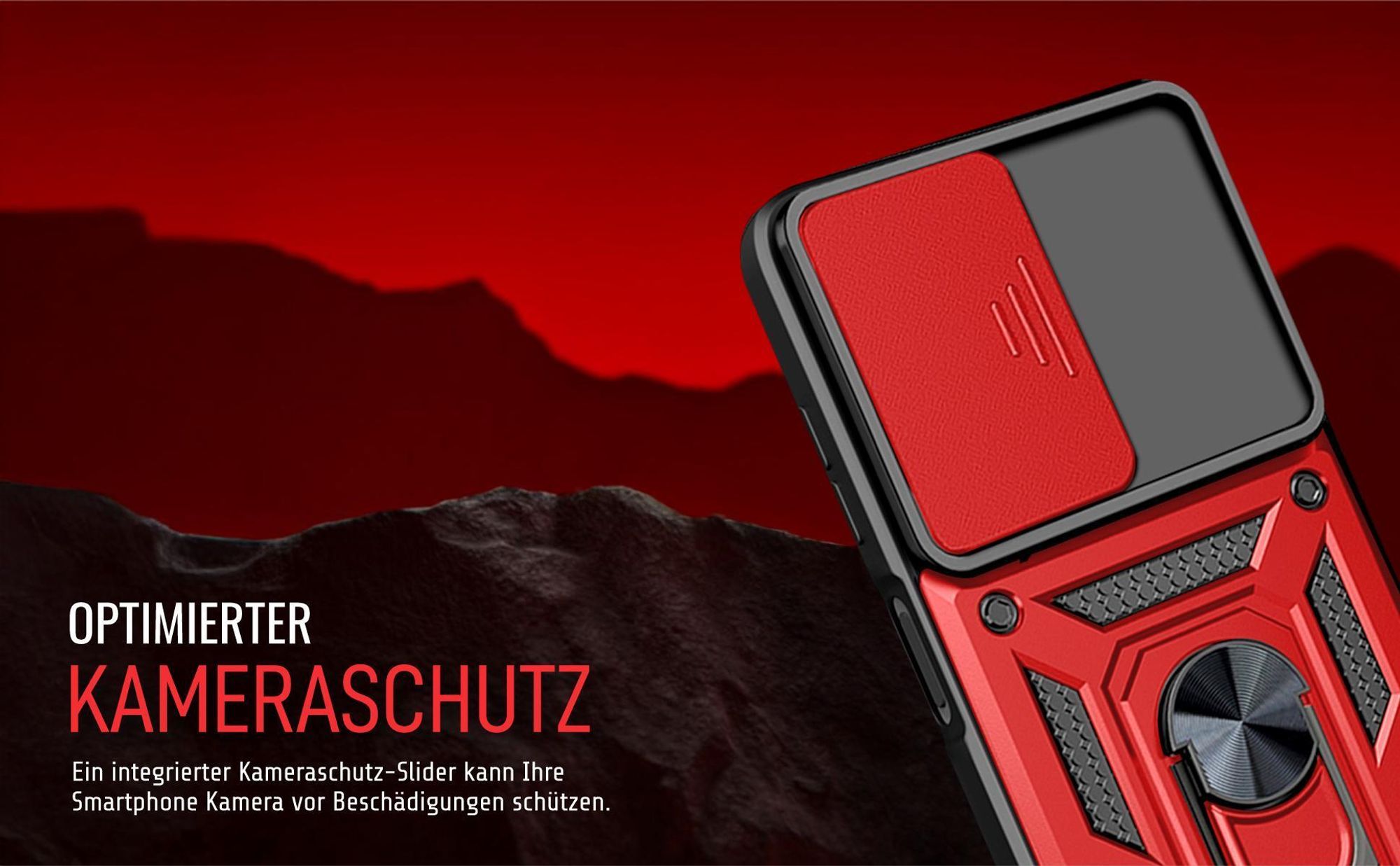 Handyhülle in Rot für Samsung Galaxy A13 mit Kameraslider