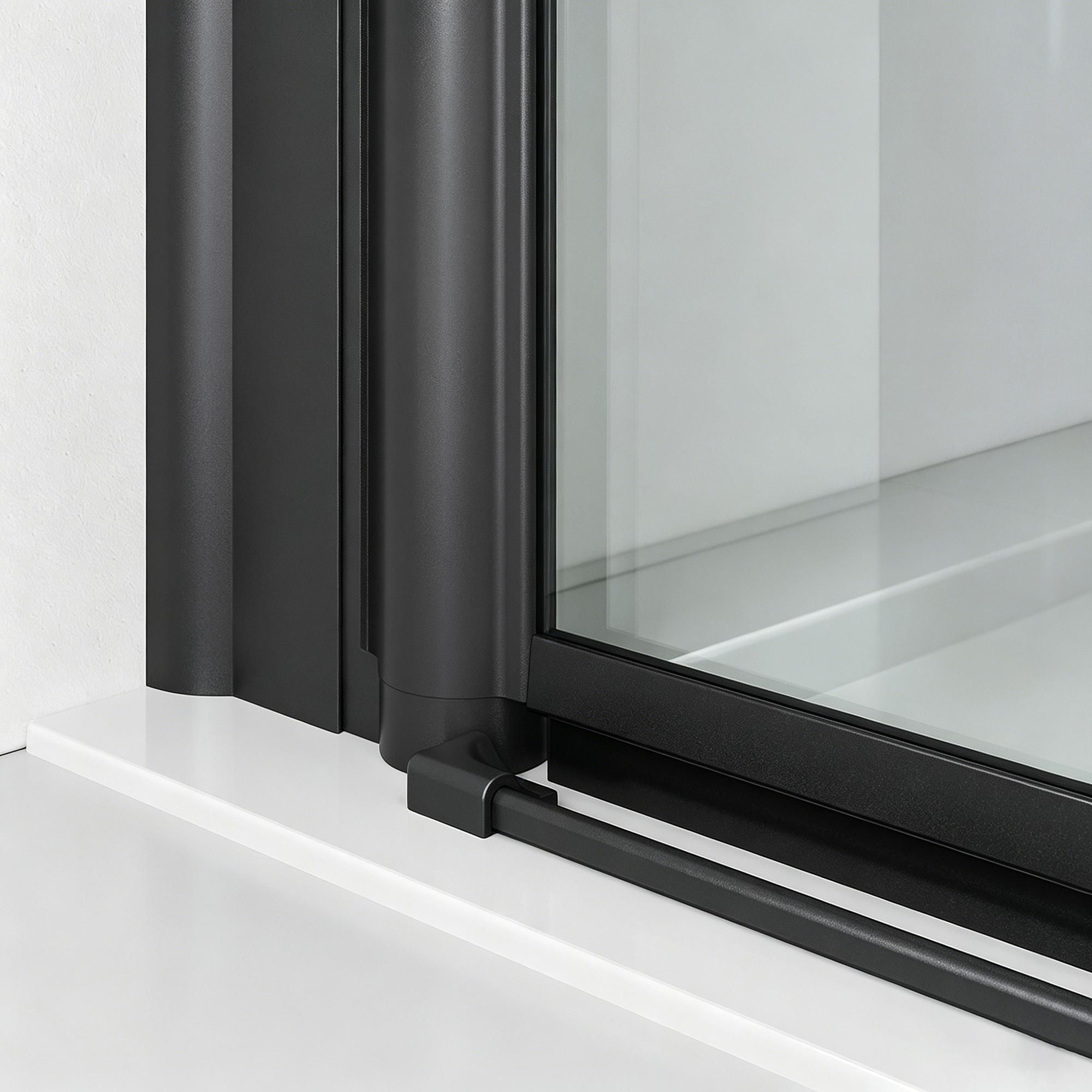Nischentür 80x187cm Duschkabine Falttür 5mm ESG-Sicherheitsglas Schwarz Duschabtrennung mit Wandausgleich – links und rechts montierbar