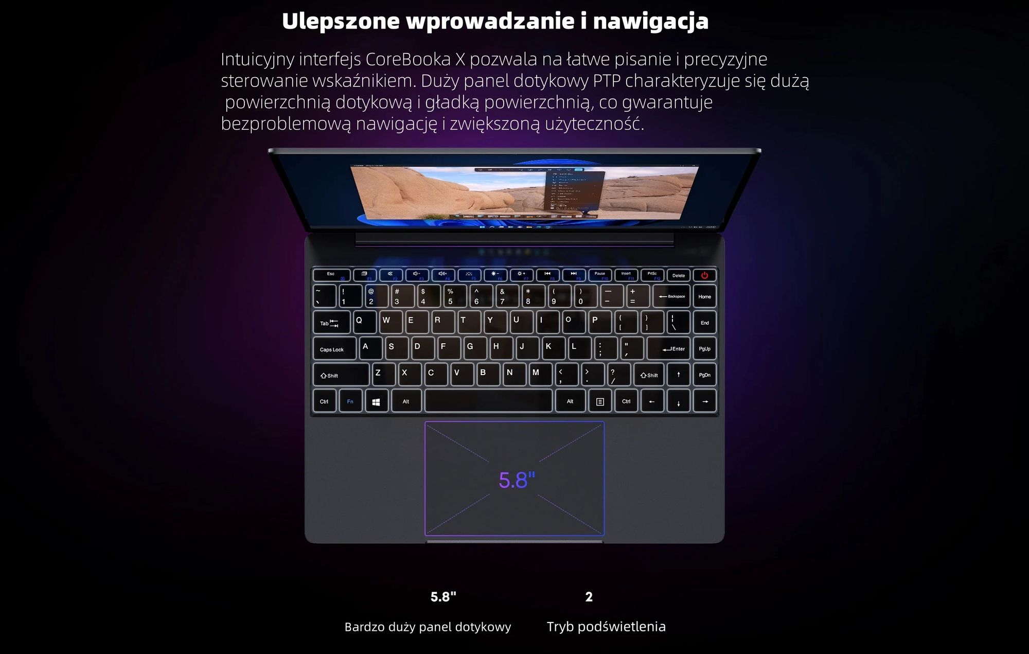 Laptop CHUWI CoreBook X - Procesorem Intel Core i3-1220P Ekran 14" Windows 11 16GB +512GB Baterią 4000mAh - Szary