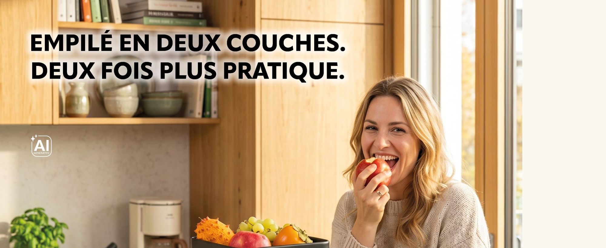 Corbeille a fruits avec support pour bananes