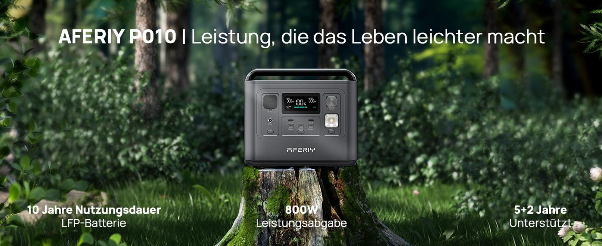 AFERIY Powerstation 800 W 512 Wh LiFePO4 Akku mit UPS und MPPT für Camping und Zuhause