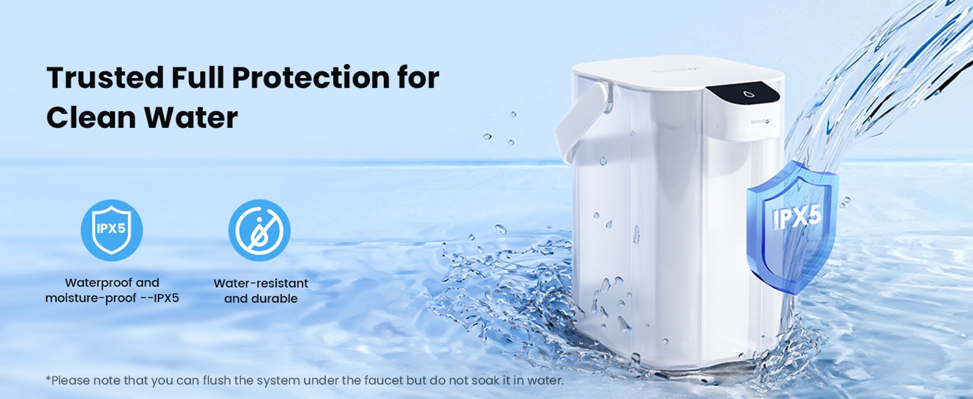 Waterdrop Instant Eletric Water Filter Jug, 3,5l 3měsíční vodní filtr pro venkovní pitnou vodu, redukuje vodní kámen, chlór, olovo, rtuť, PFAS, PFOA