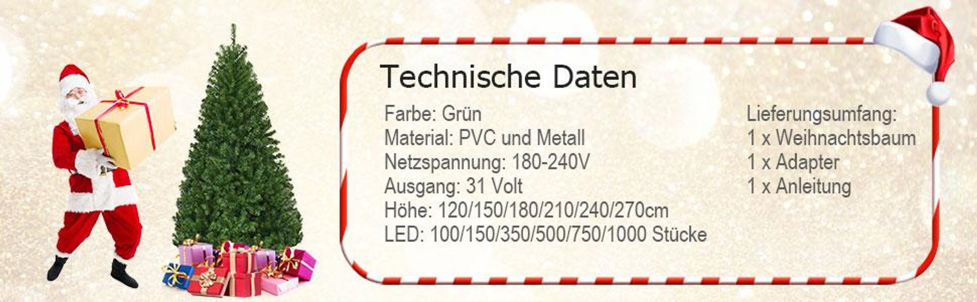 COSTWAY 180cm LED Künstlicher Weihnachtsbaum mit 1000 PVC Spitzen, 350 LED, 11 Lichtmodi, 5 Farbwechsel & Metallständer Tannenbaum Christbaum Grün