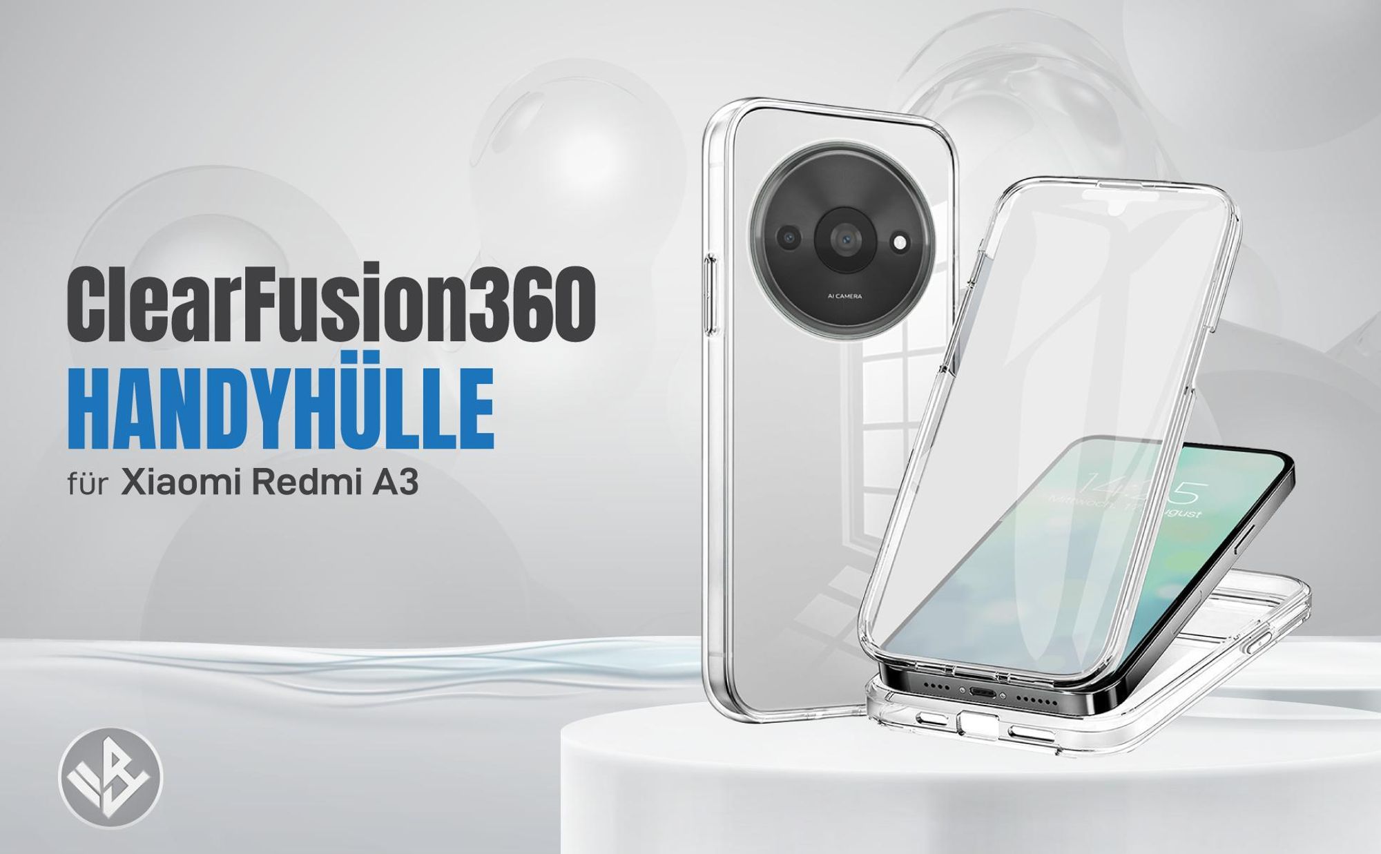 Transparente 360 Grad Hülle für Xiaomi Redmi A3 mit Kameraschutz