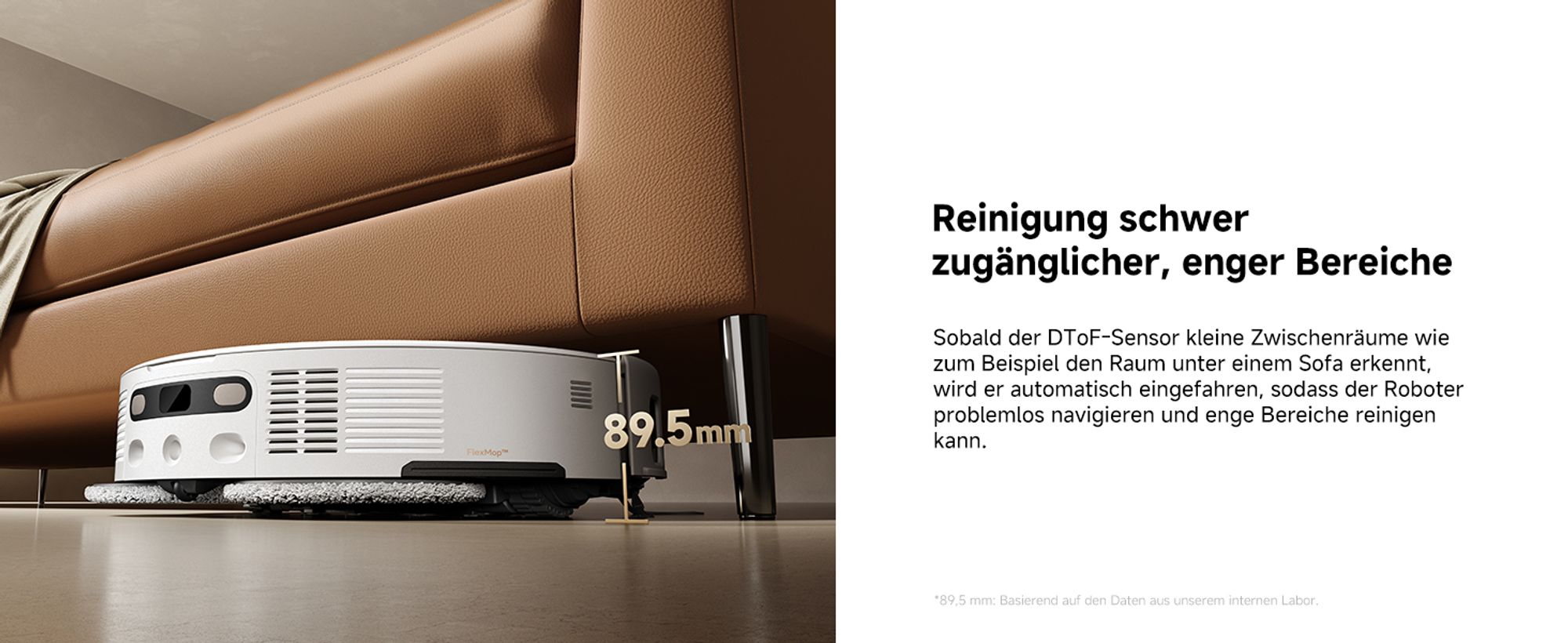 MOVA V50 Ultra Complete Saugroboter mit Wischfunktion, Einer Saugkraft von 24000Pa,anhebbare Navigation,Warmwasser-Wischen mit DuoSolution-System,Weiß