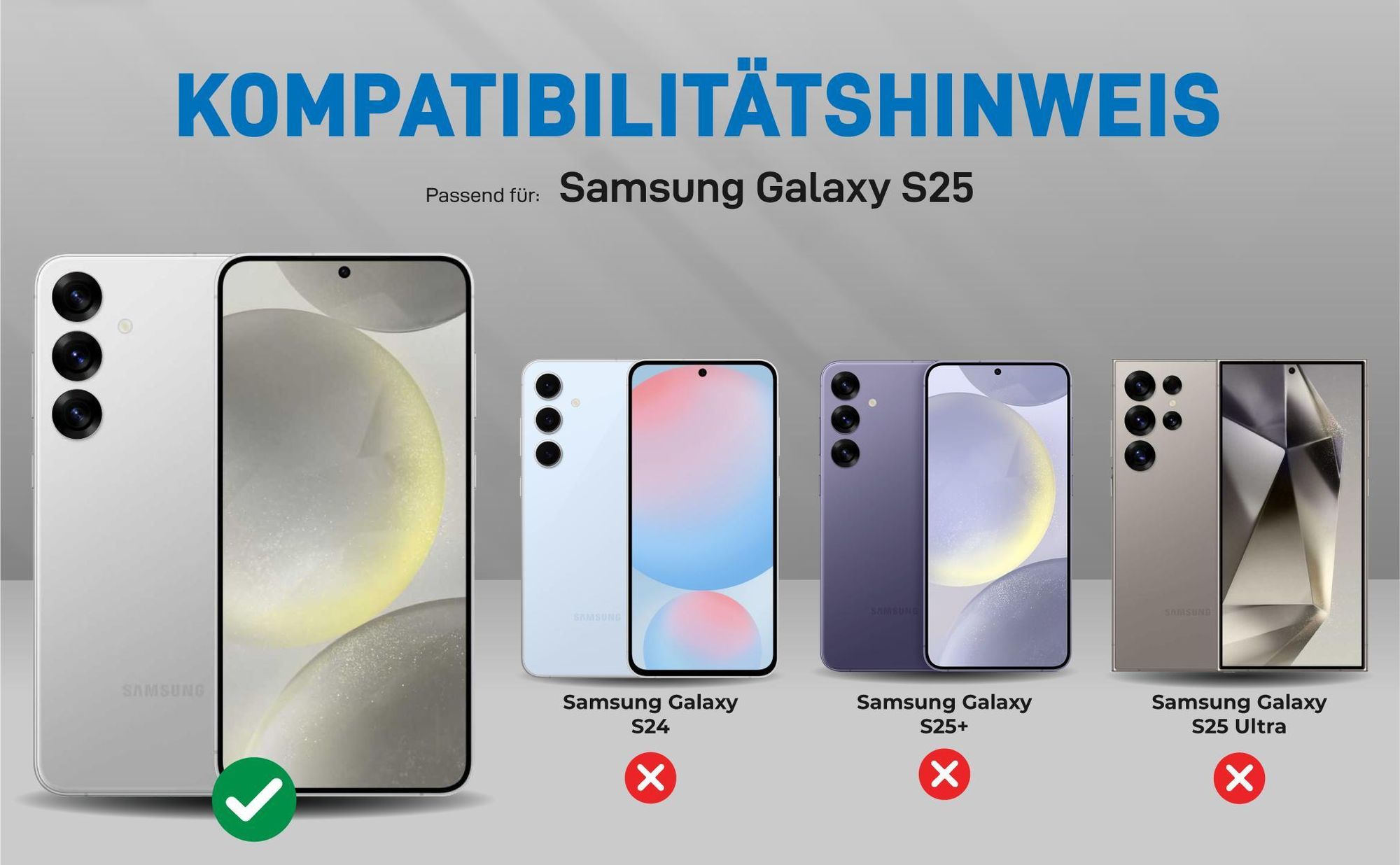 Kompatibilitätshinweise Hülle für Samsung Galaxy S25