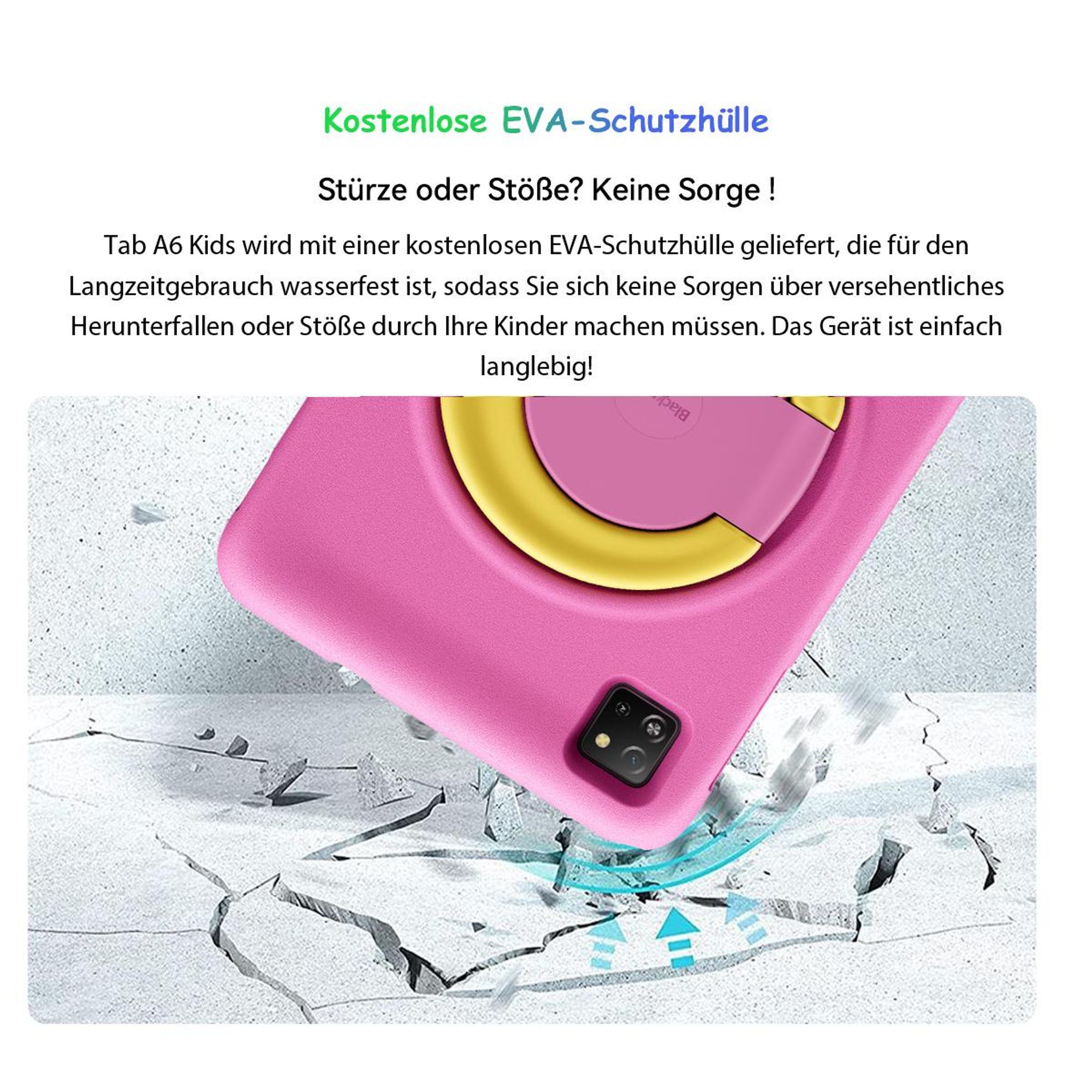 Blackview TabA6Kids Kinder Tablet Android 14 ,12GB RAM+128GB ROM(1TB TF) Octa Core Tablet für Kinder, 10 Zoll HD 1280*800, Widevine L1, 5100mAh