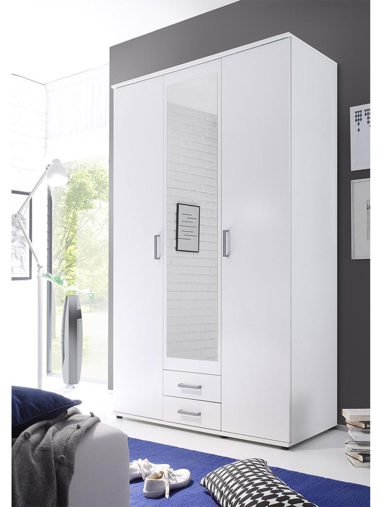 KITTY I – Kleiderschrank mit Spiegeltür und Schubkästen