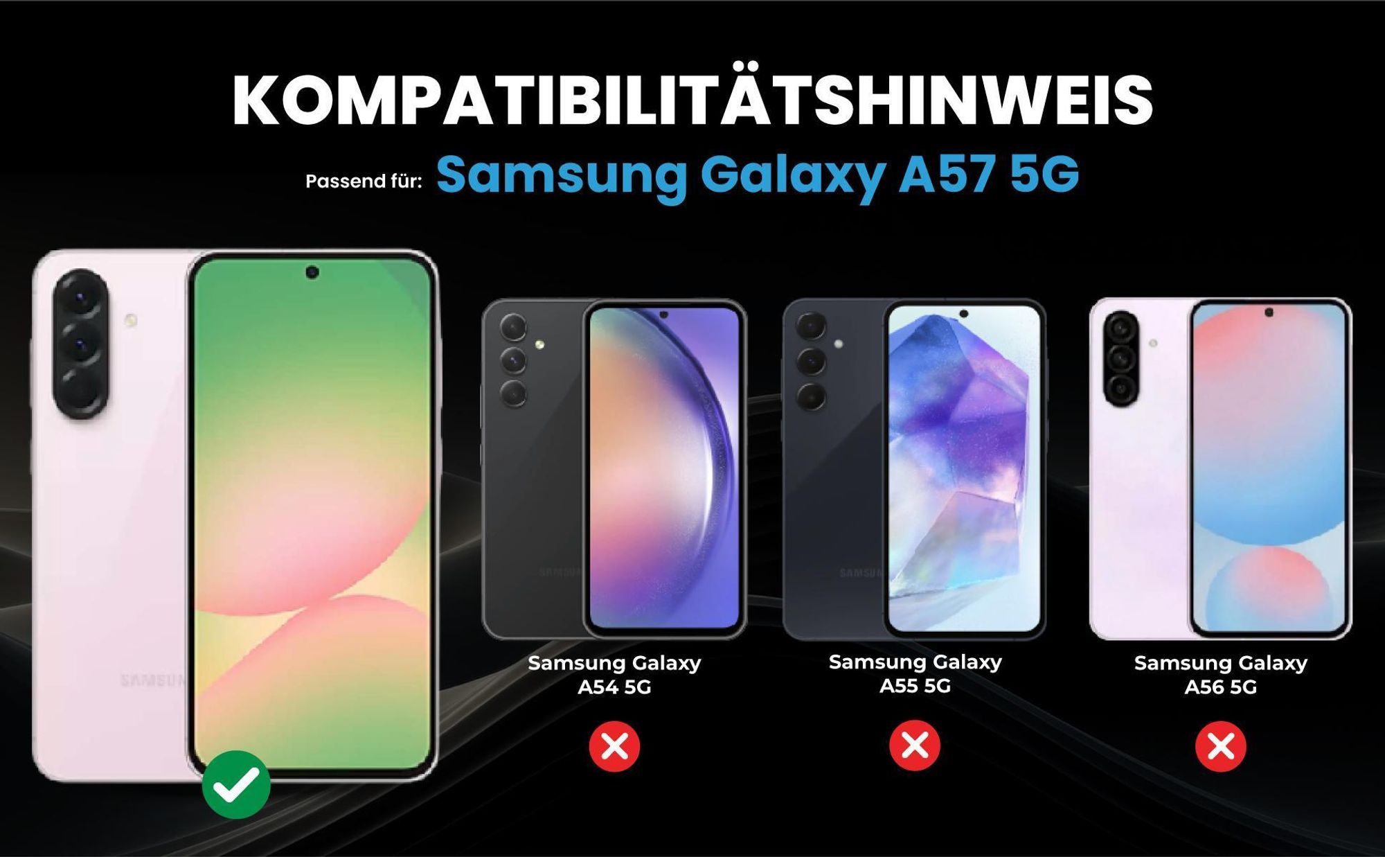 Kompatibilitätshinweise Hülle für Samsung Galaxy A57 5G