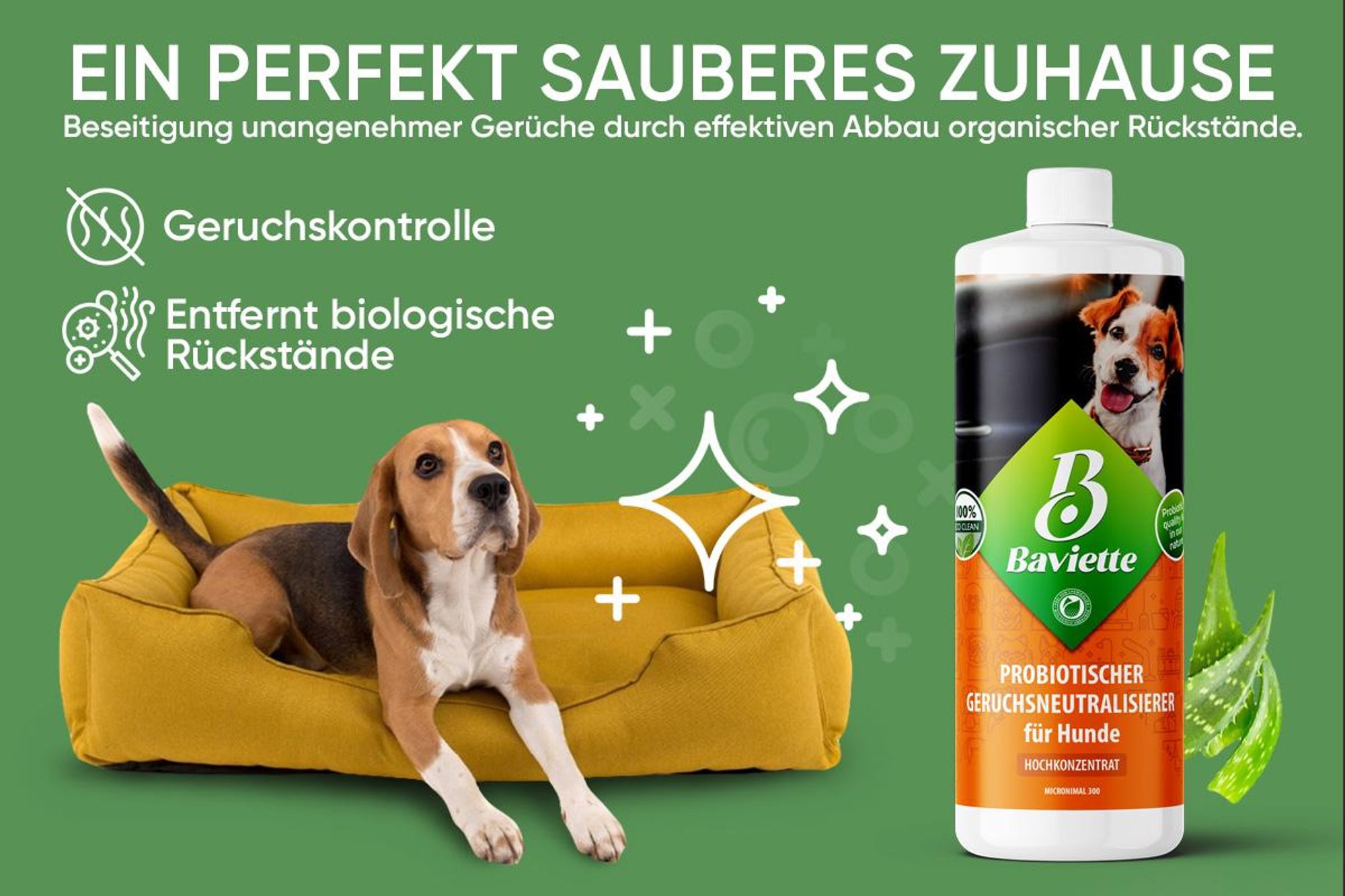 Baviette 100ml Wundpflege & Wundreiniger für Hunde – Sanfte, probiotische & stressfreie Reinigung des äußeren Hautbereichs, geruchlos