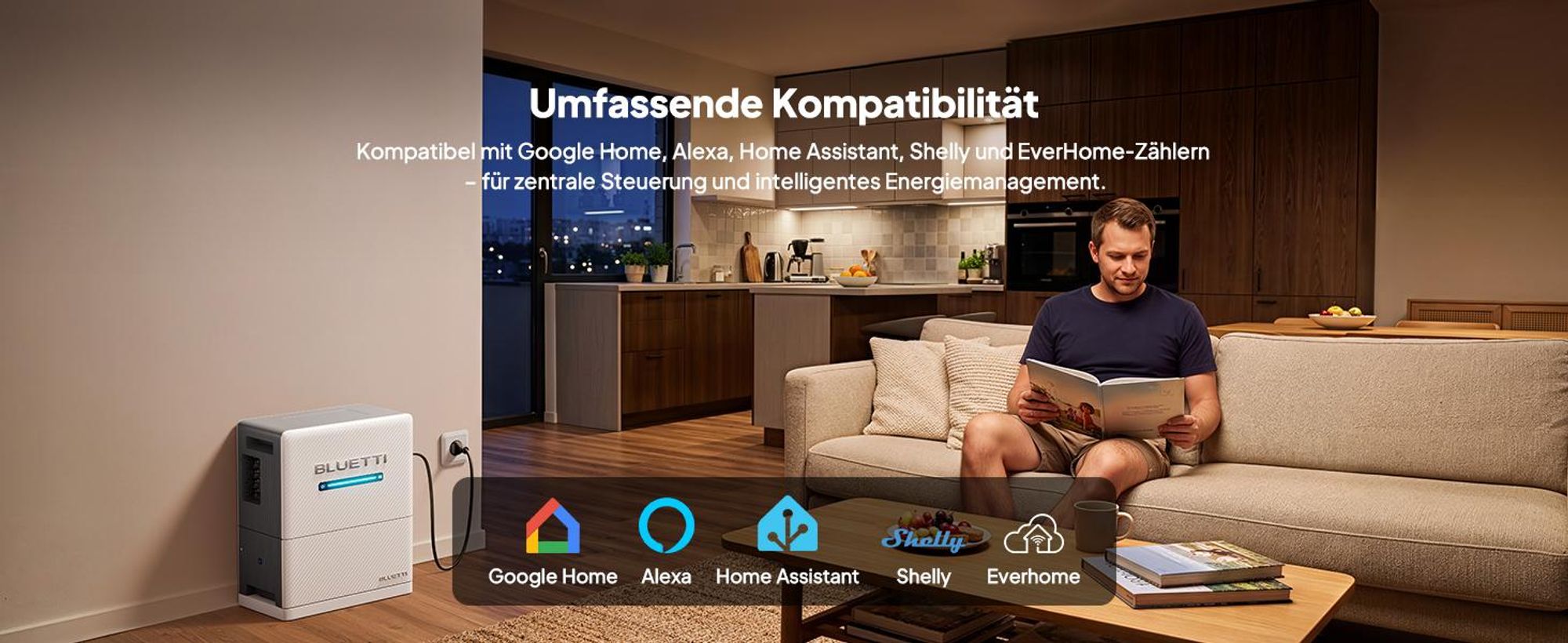 Balkonkraftwerk BLUETTI Balco 260 2560 Wh, 2400W PV-Eingang über 4 MPPT-Tracker erweiterbar auf 15 kWh Speicher für Zuhause, Solarenergie & Notstrom