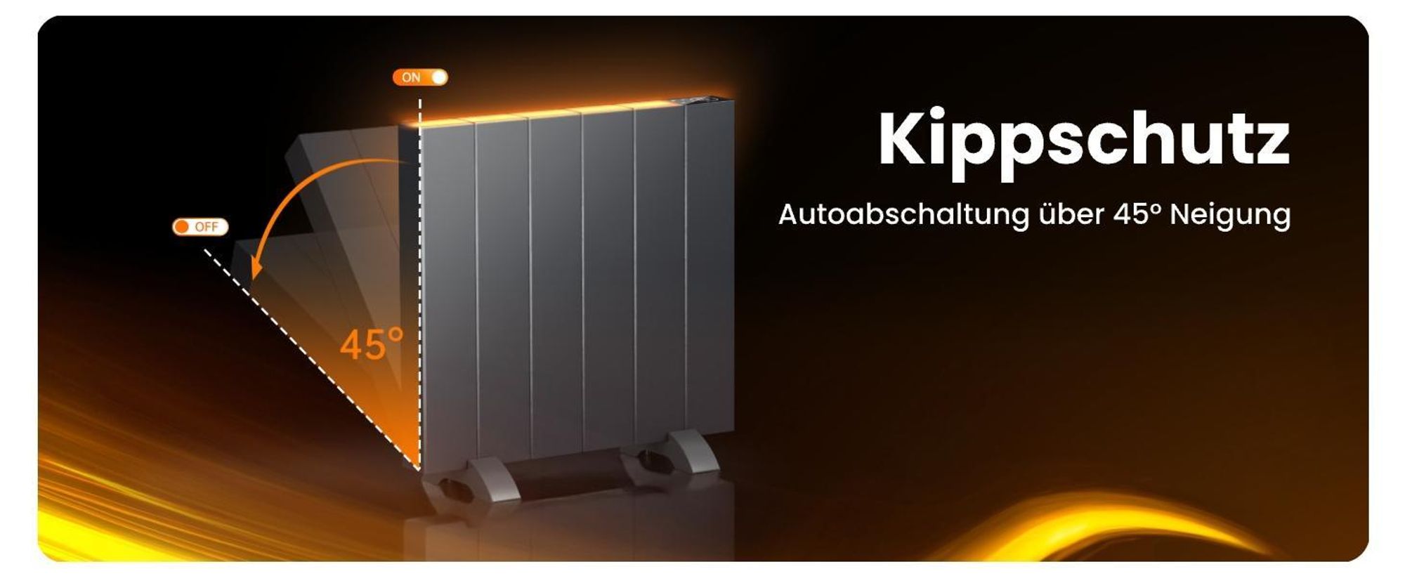EMKE® Elektroheizung 1000W LCD Display Elektro Konvektor Anthrazit WiFi + Alexa/Google Home Standgerät+Wandmontage Anthrazit Elektroheizkörper für 9m²