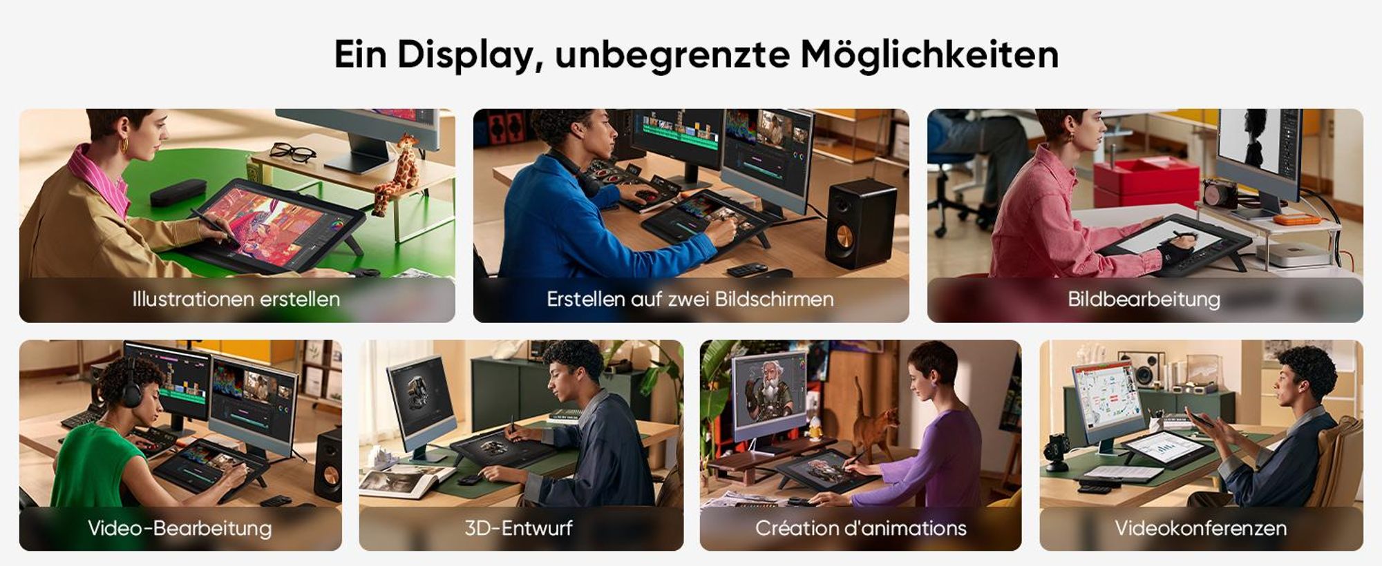 XPPen Artist Pro 19 (Gen 2), Verkabelt & Kabellos, 5080 lpi, 409 x 230 mm, USB/Bluetooth, 1 cm, Stift, Berührung
