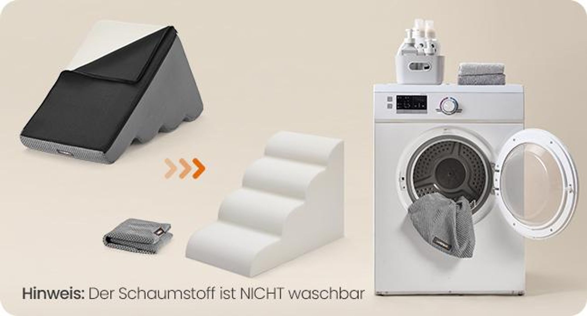 Feandrea Hundetreppe, 4 Stufen, Waffelcord, Haustiertreppe, für Bett, Sofa, wasserdicht, rutschfest, geringe Neigung, abnehmbarer waschbarer Bezug