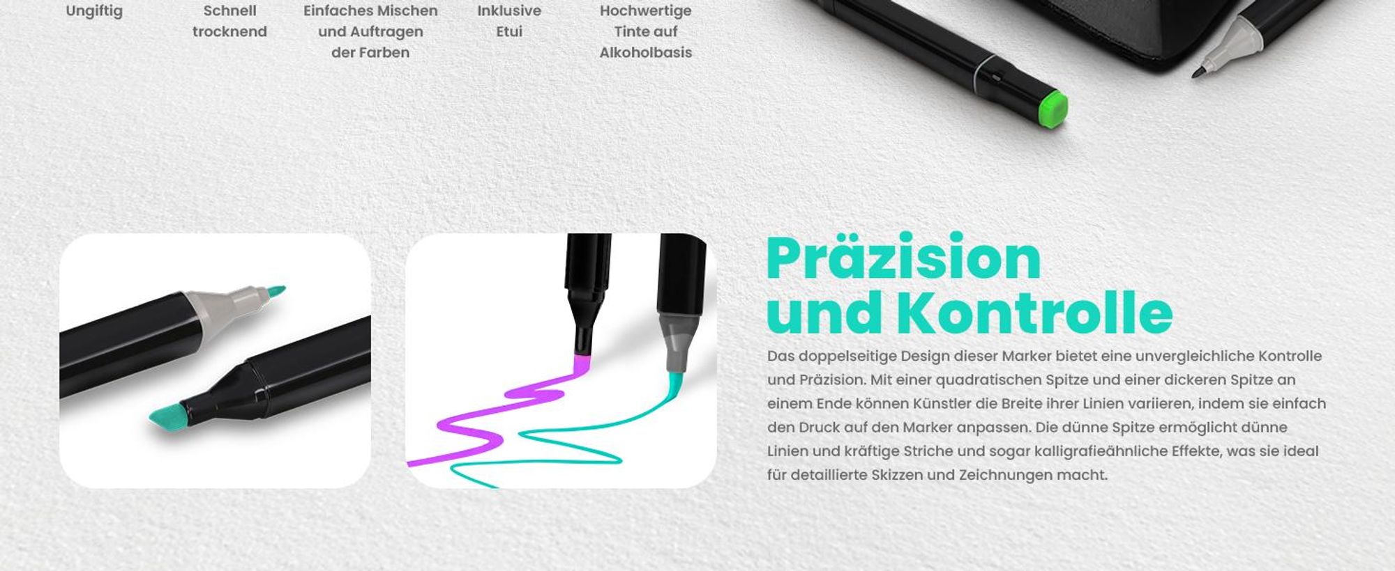 Extralink Alkoholmarker Set 120 Farben mit 2 Spitzen