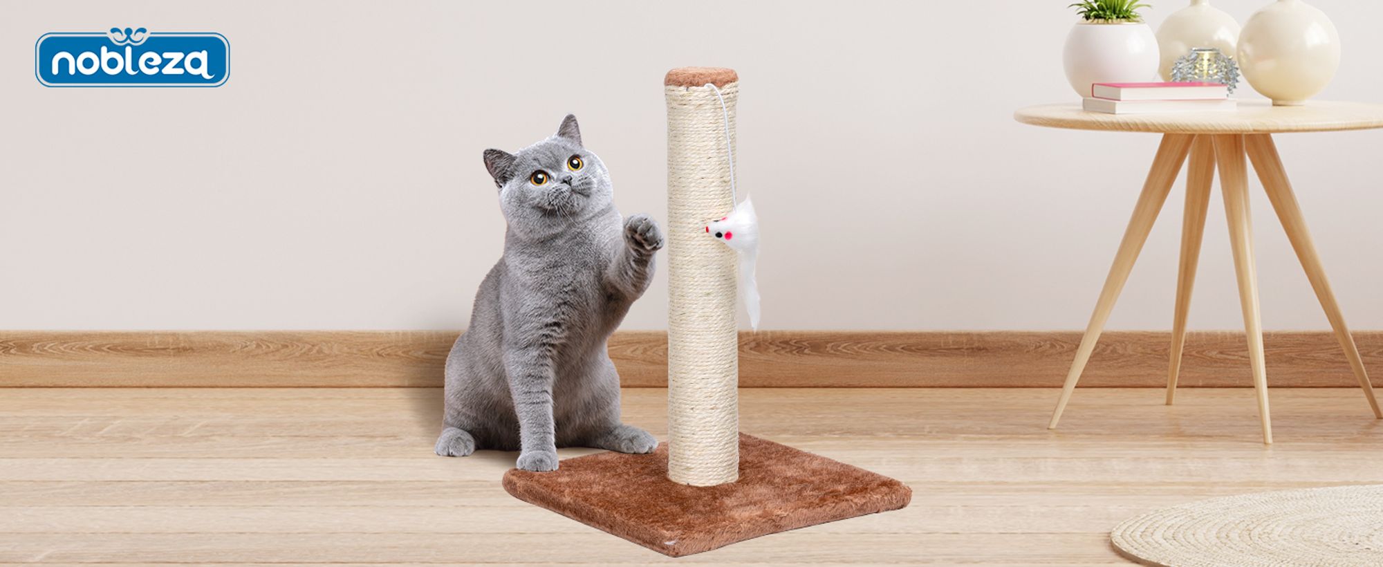 Kratzstamm, Kratzsäule für Katzen mit Ultimate Natürlichem Sisalseil, Kleine Katze Kratzstange,Kratzbaum für Kätzchen,braun, 25 * 25 * 35cm