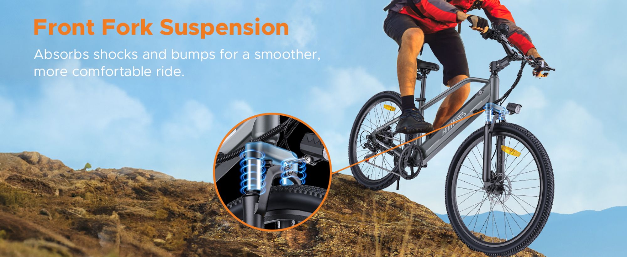 HillMiles E Bike, Trekking e-bike  mit Drehmomentsensor und hydraulischen Bremsen, 36V 13AH herausnehmbare Akku bis 100KM, 25 km/h, Mile Trail