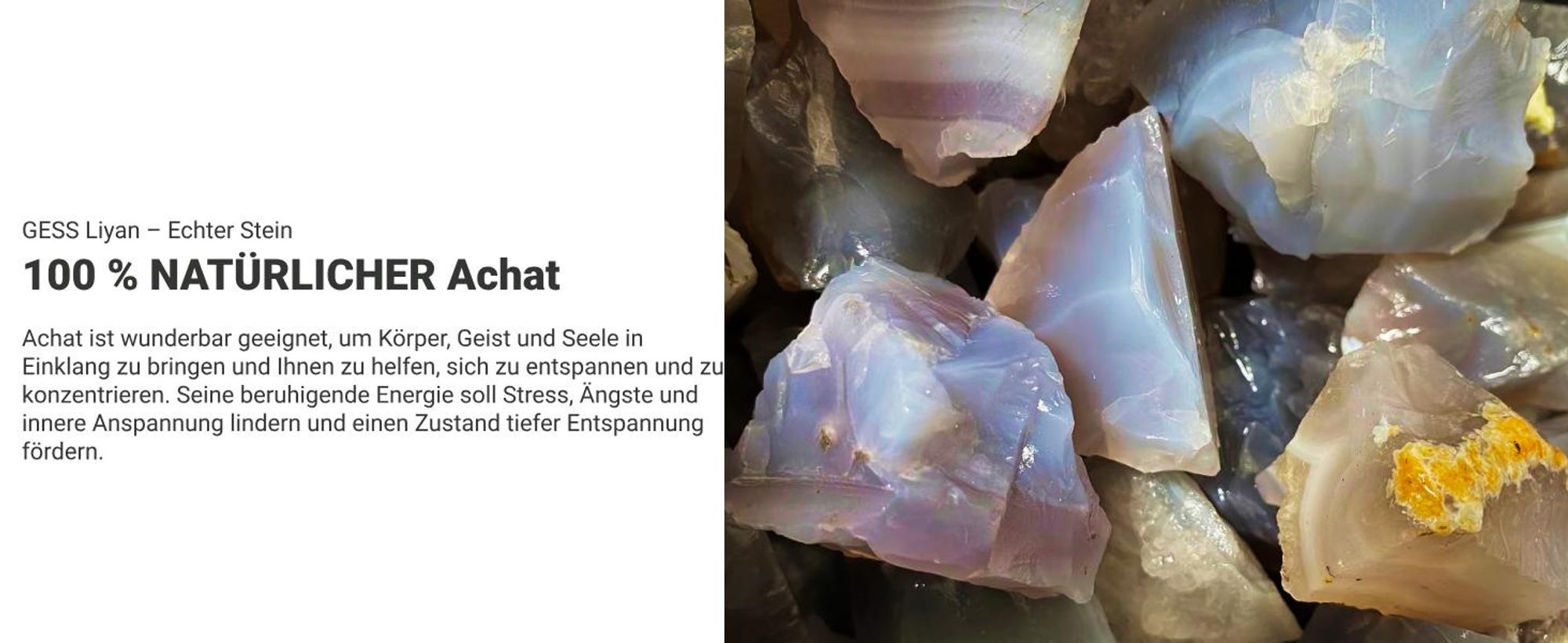GESS Gua Sha Liyan Naturstein Achat, Gesichtsstein für Face Yoga Guasha Stein