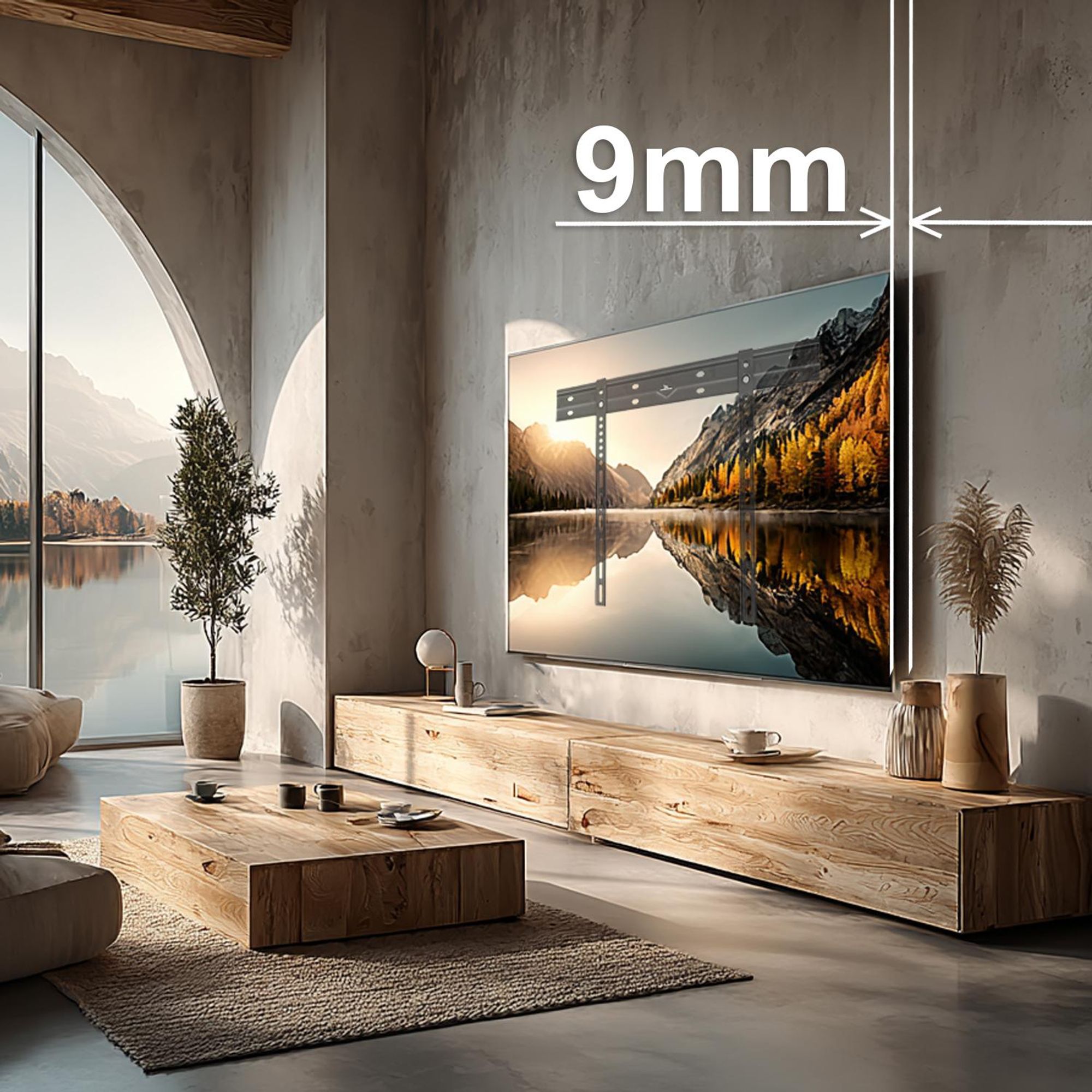 Maclean ultraflache Wandhalterung für TV 40-85" max VESA 600x400 Belastung bis 80kg MC-123