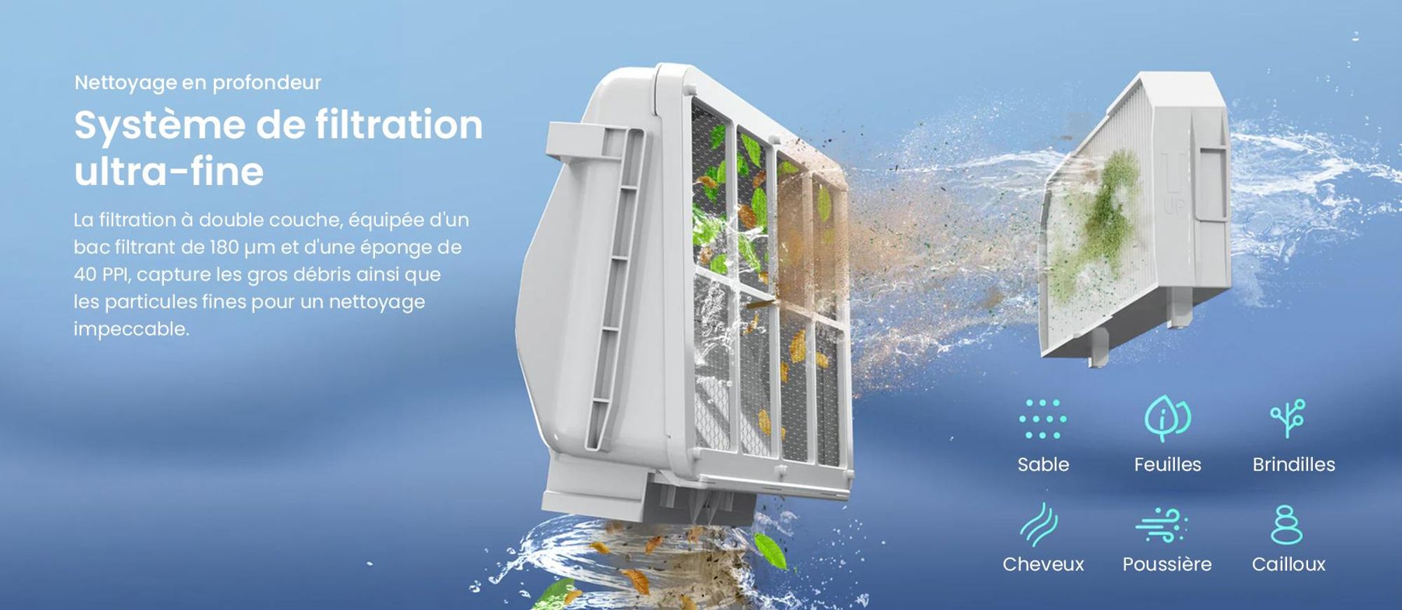 Robot de piscine WYBOT S3 : cartographie 3D, vision par IA, alimentation solaire/CC, réservoir de 10 litres à vidange automatique,via application