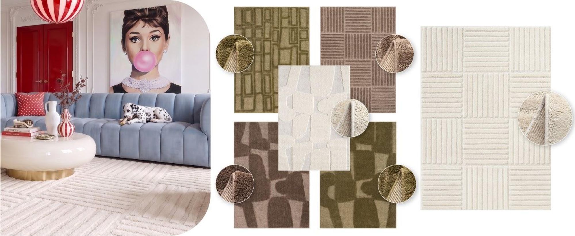 Tapiso Kurzflorteppich RELIEVO 3D abstrakt taupe Wohnzimmer 160 x 220 cm