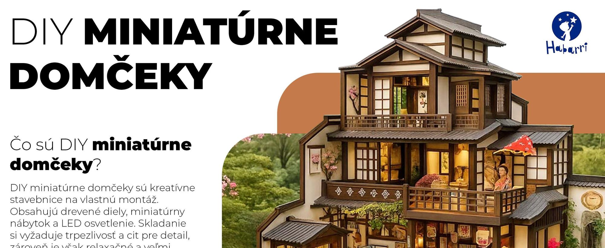 Miniatúrny Domček, Habarri, Domček pre Bábiky, Drevený Domček, Darček pre Deti