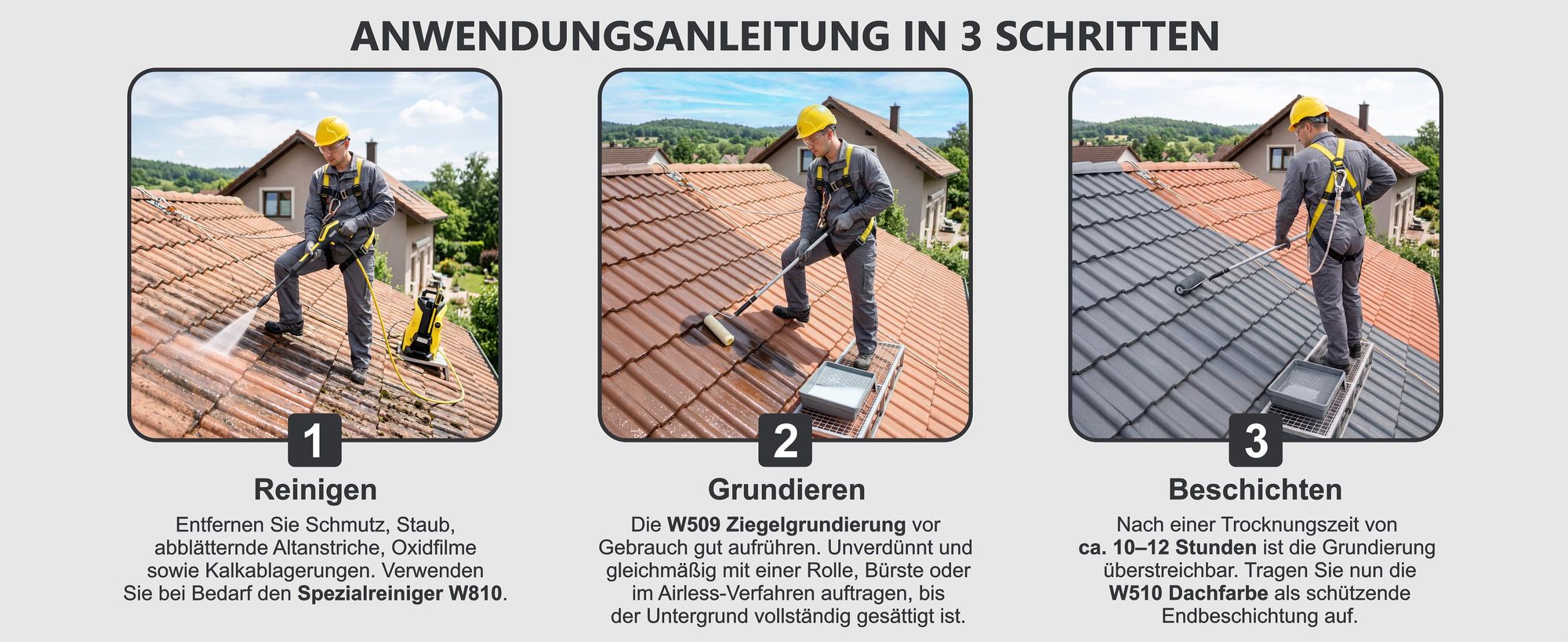 Ziegelgrundierung Untergrundvorbereitung Dachbeschichtung Ziegeluntergrund W509 - 10L